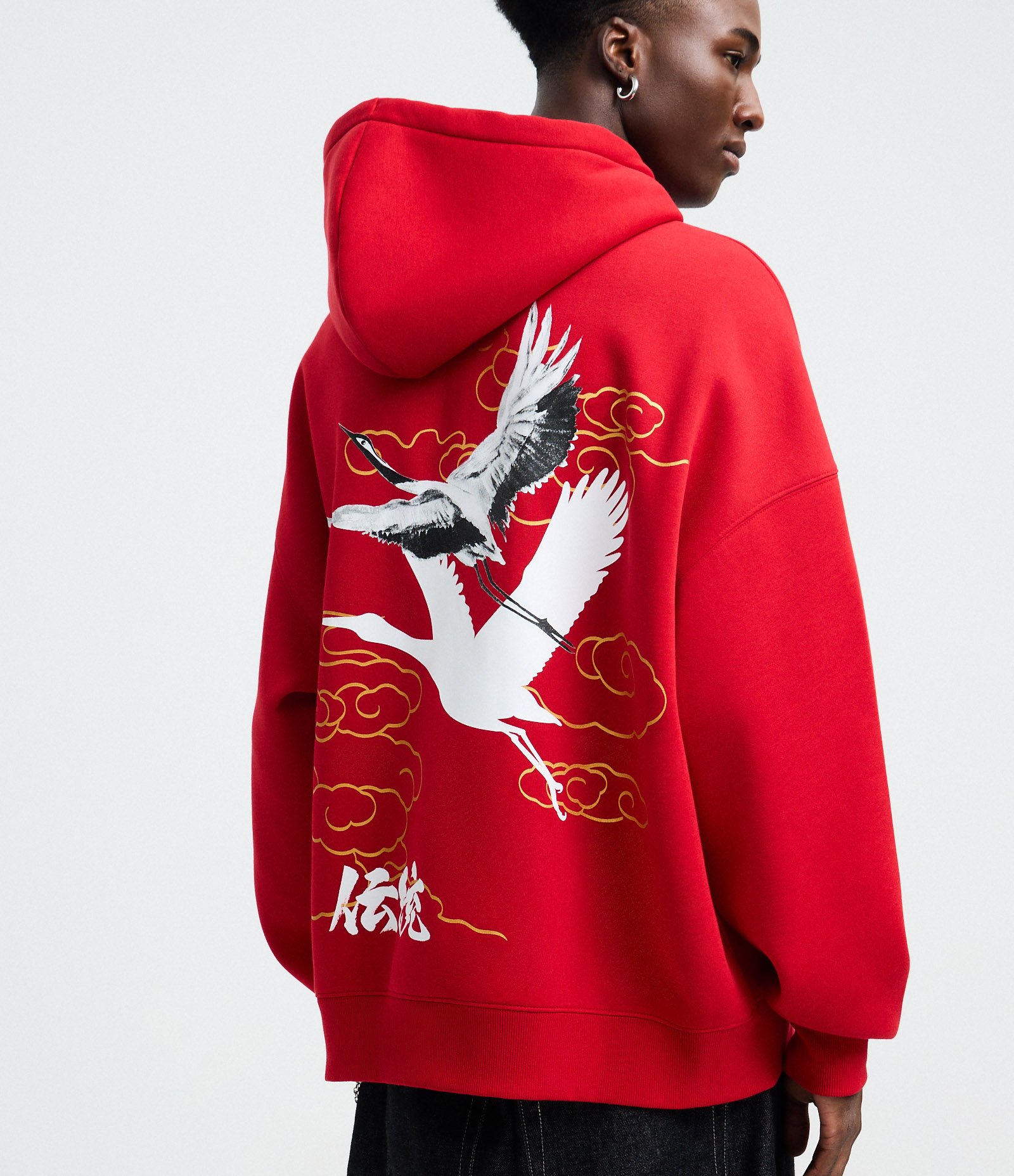 Casaco Boxy em Moletom com Felpa e Estampa Lettering Vermelho 3