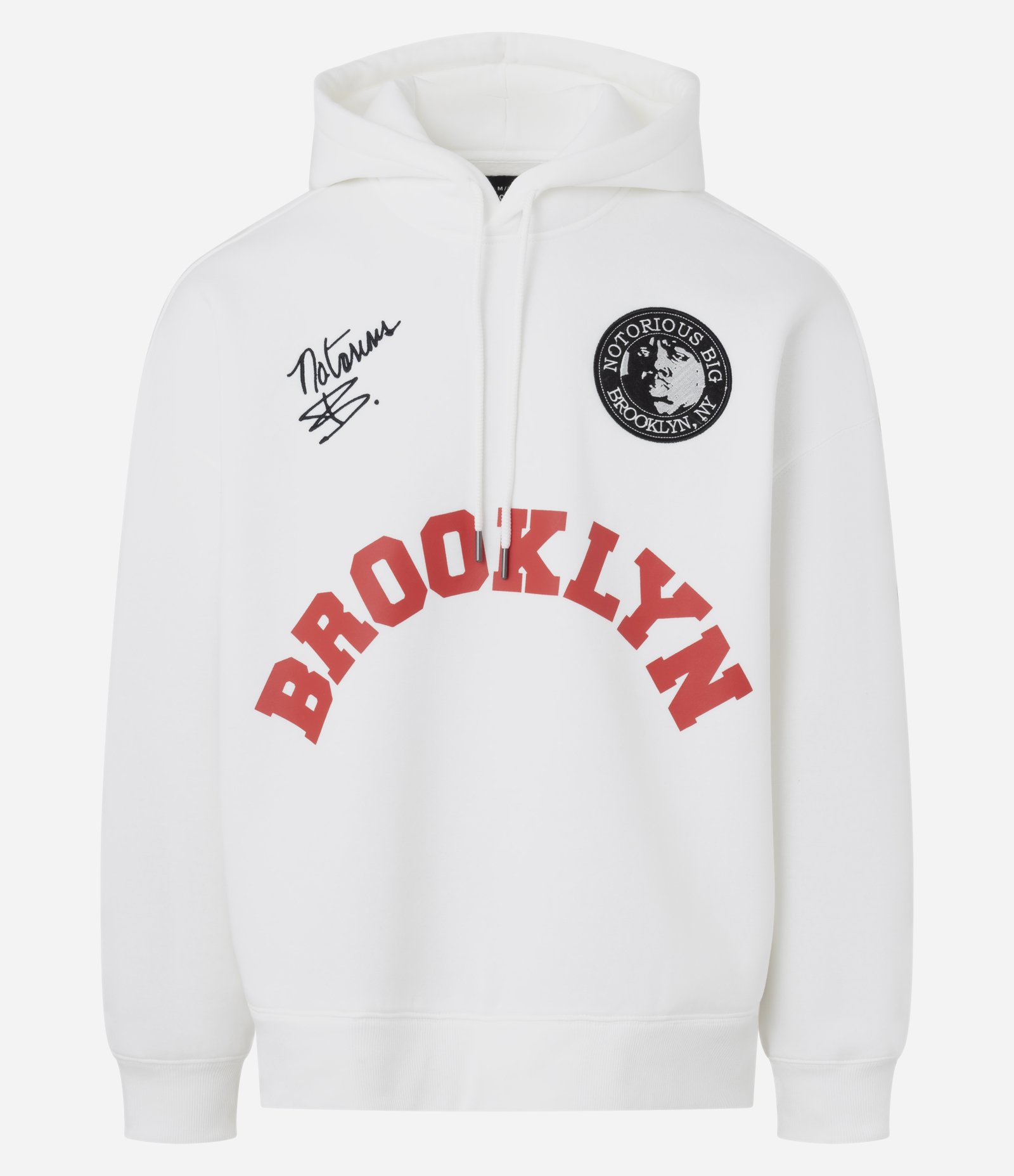 Casaco em Moletom com Felpa com Estampa Notorious Big Brooklyn Branco 5