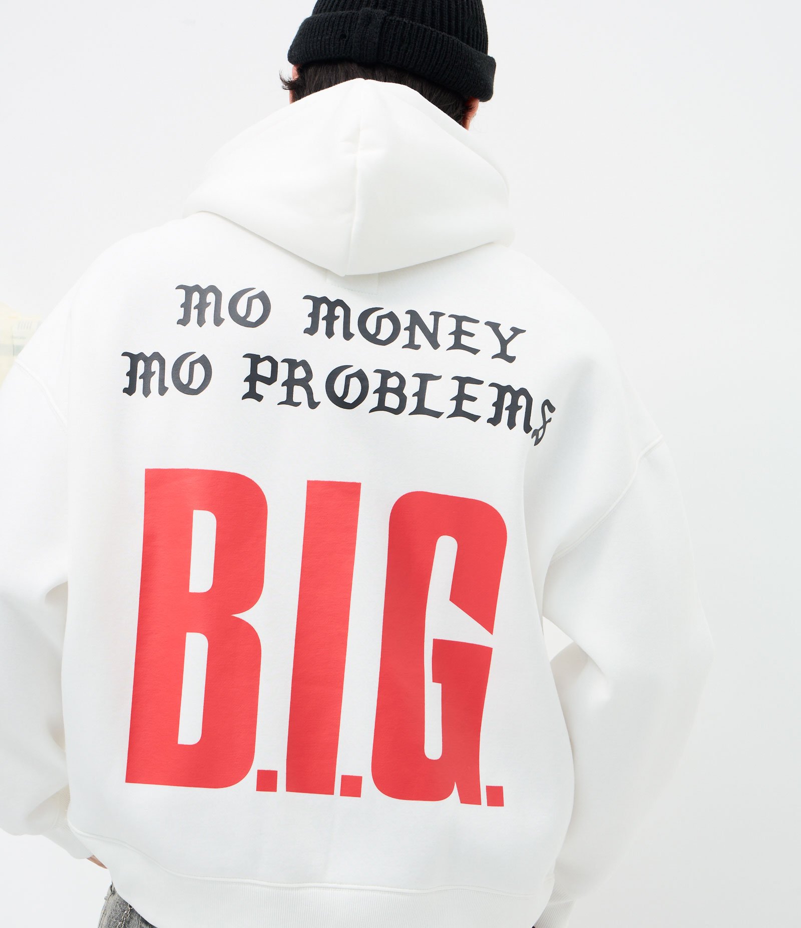 Casaco em Moletom com Felpa com Estampa Notorious Big Brooklyn Branco 4