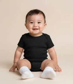 Body Básico Infantil em Cotton - Tam RN a 18 Meses
