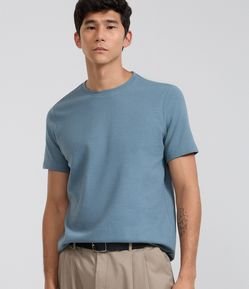 Camiseta Slim em Algodão com Textura Canelada