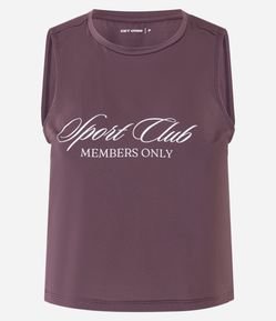 Regata Machão Cropped em Microfibra com Estampa Sport Club