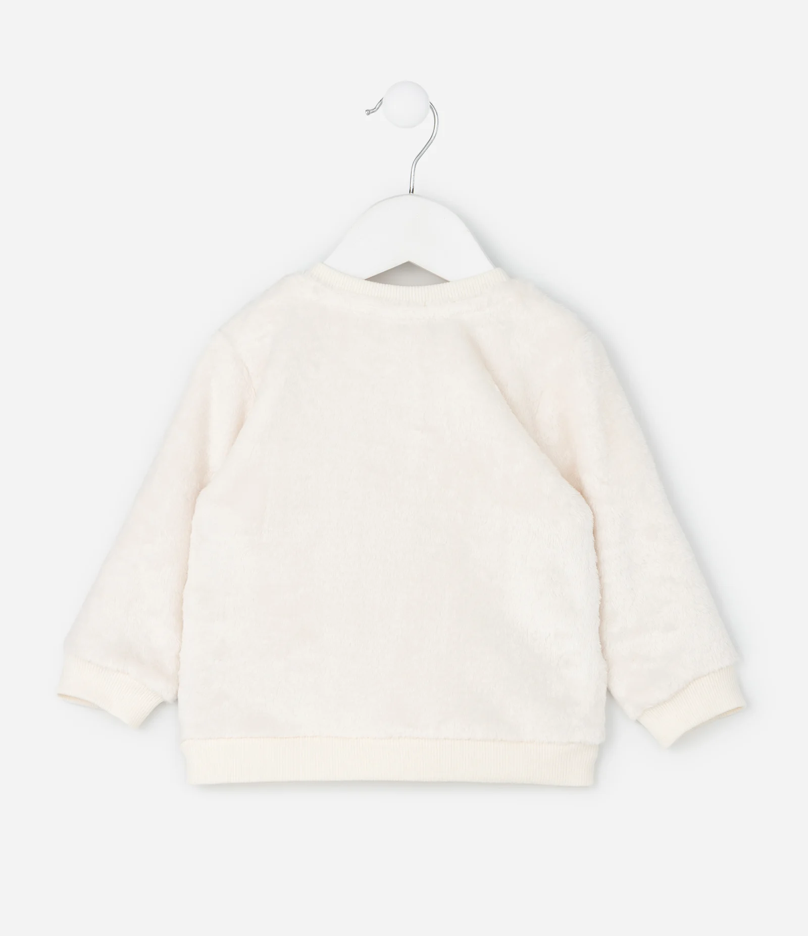 Casaco Infantil Fleece com Urso Bordado – Tam 0 a 18 Meses Bege Claro 2