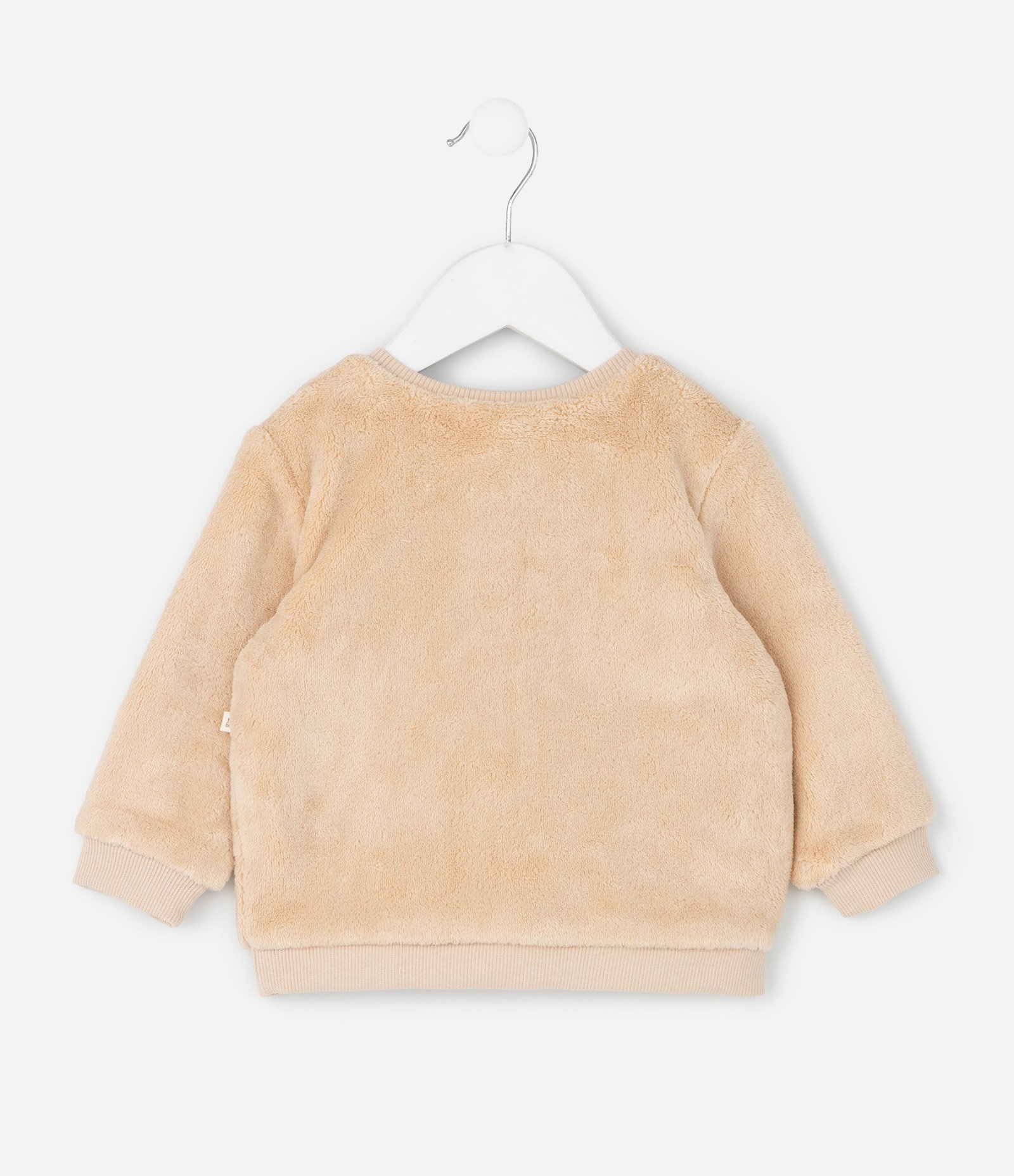 Conjunto Infantil em Fleece com Bordado de Bichinho - Tam 0 a 18 Meses Bege 3