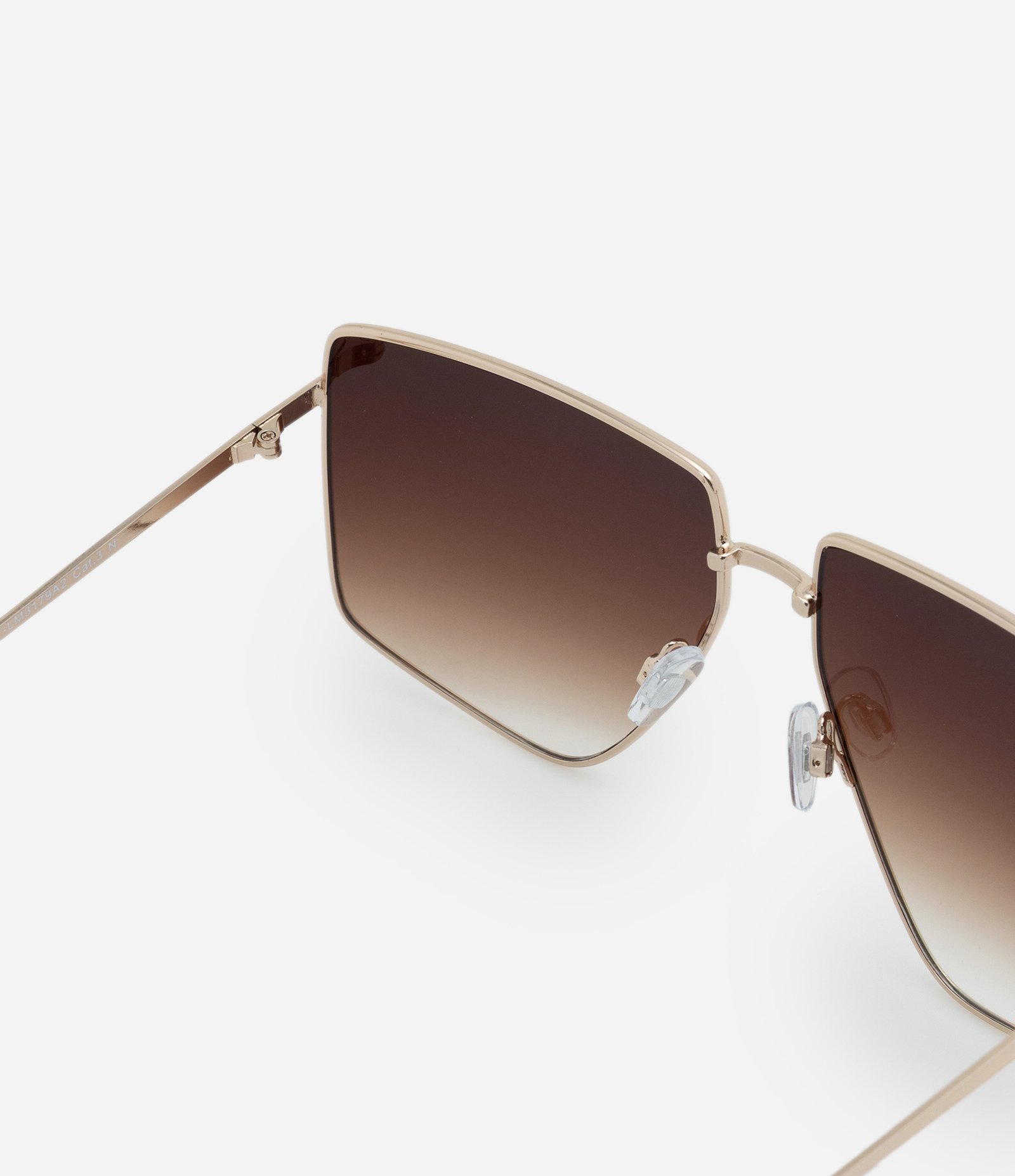 Óculos de Sol Quadrado com Hastes Metalizadas Dourado 3