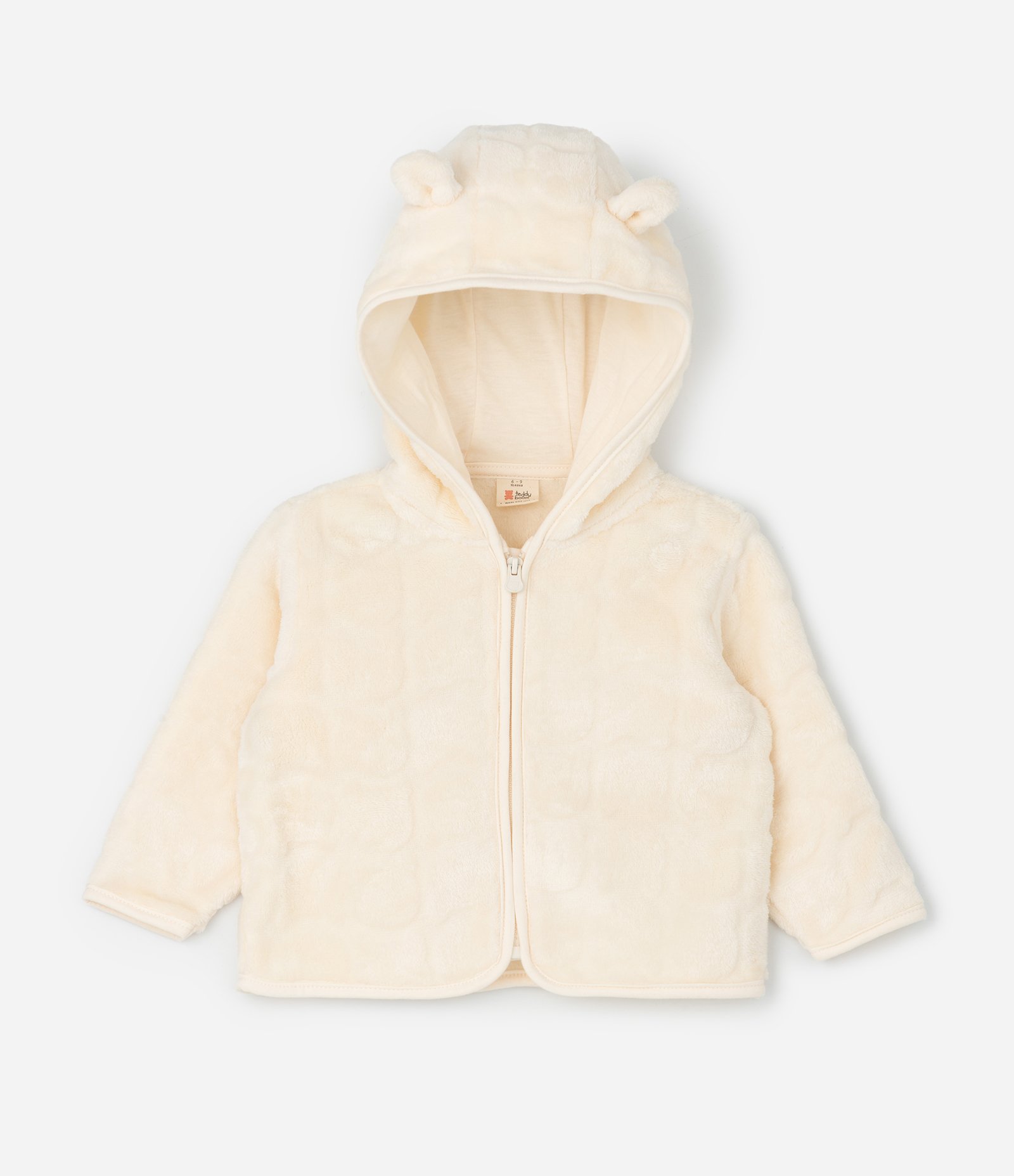 Conjunto Infantil Texturizado com Capuz e Calça – Tam RN a 18 Meses Off White 3