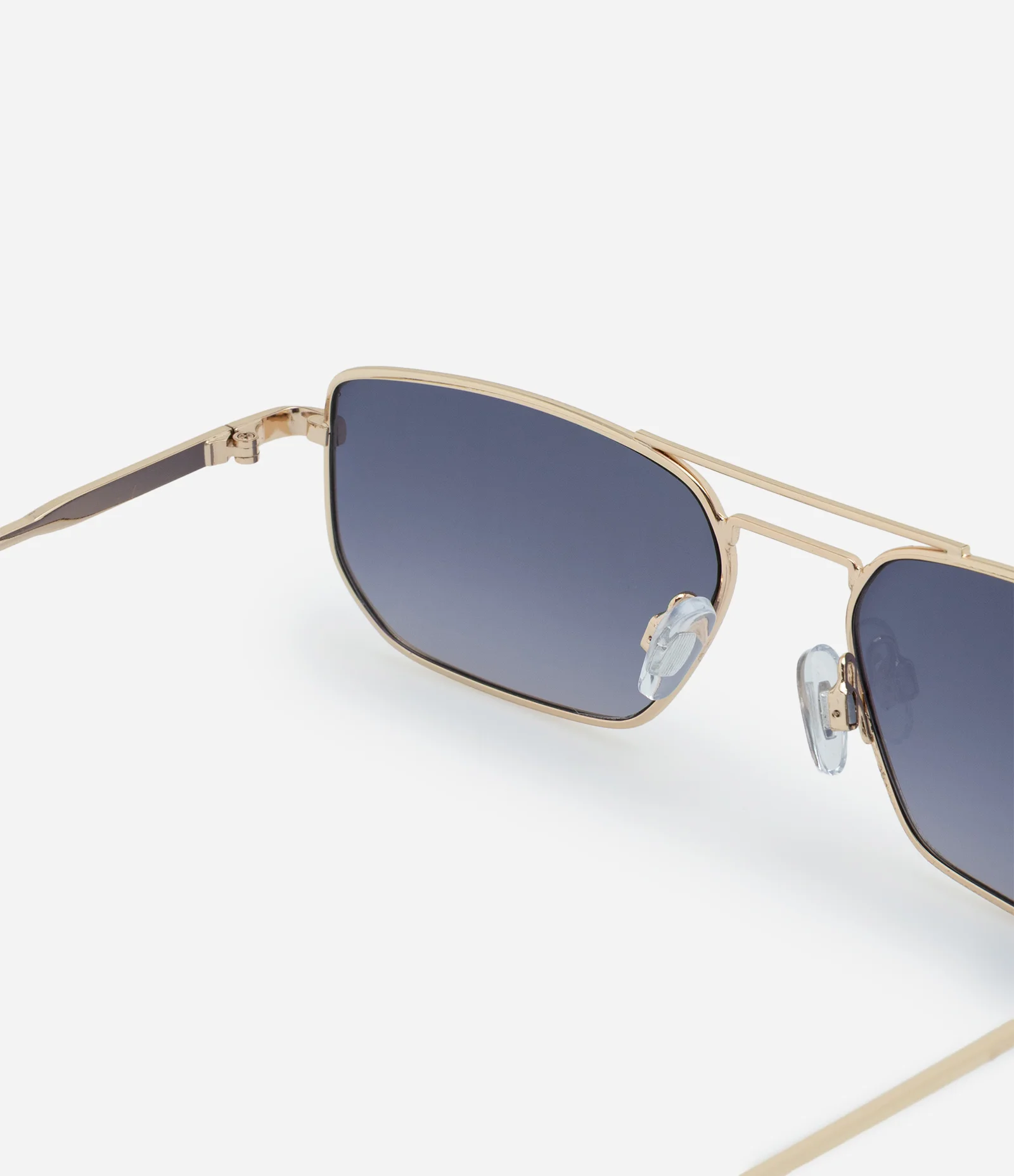 Óculos de Sol Quadrado com Hastes Finas Dourado 3