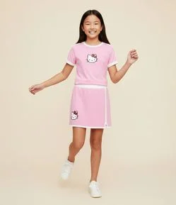 Camiseta Infantil com Estampa da Hello Kitty - Tam 5 a 14 Anos