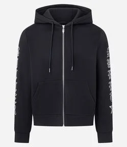 Casaco Boxy em Moletom com Felpa e Estampa Lettering