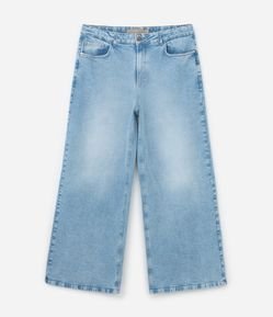 Calça Wide Leg em Jeans com Elastano Curve & Plus Size