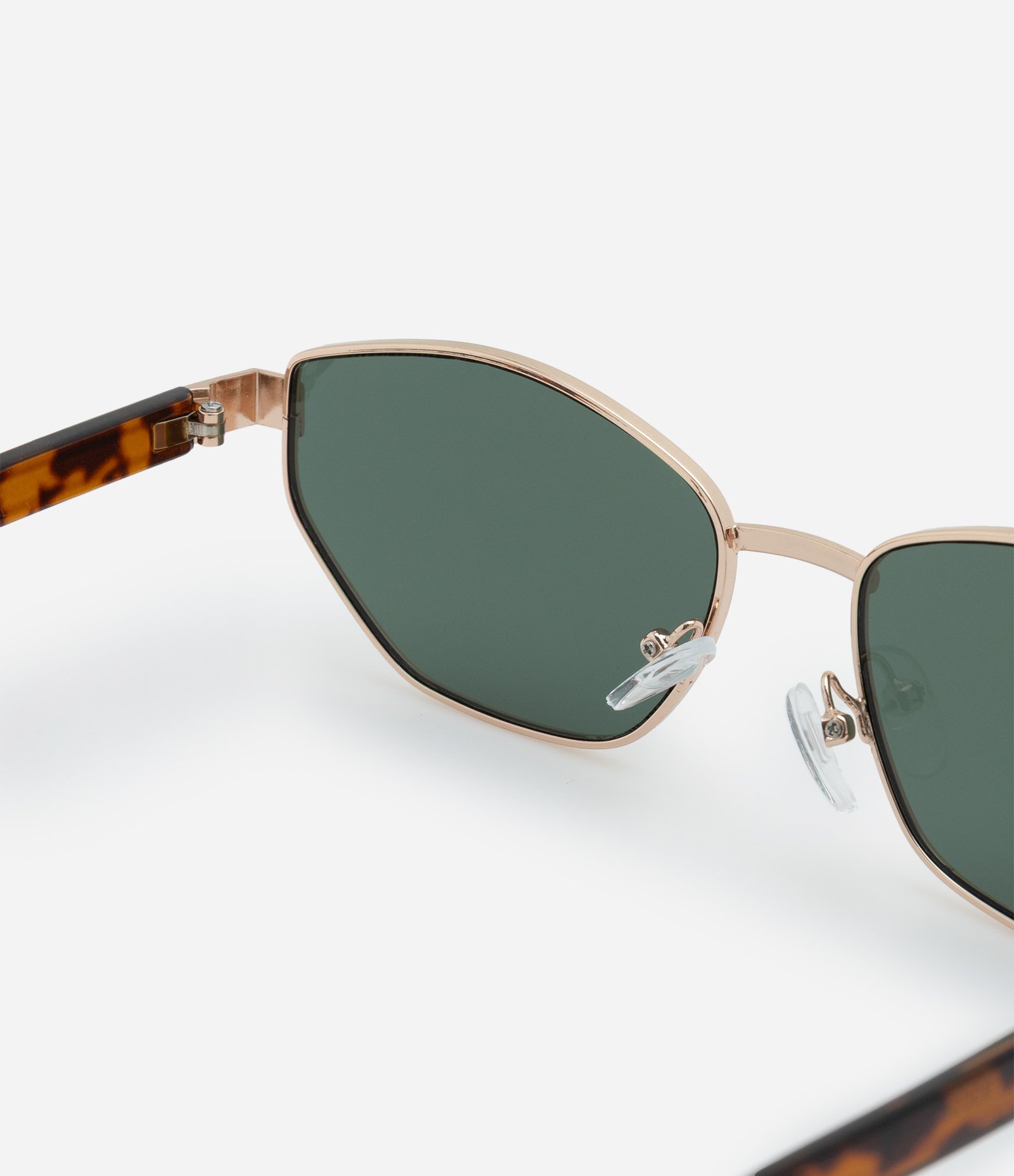 Óculos Quadrado com Hastes Estampada Animal Print Dourado/Marrom 3