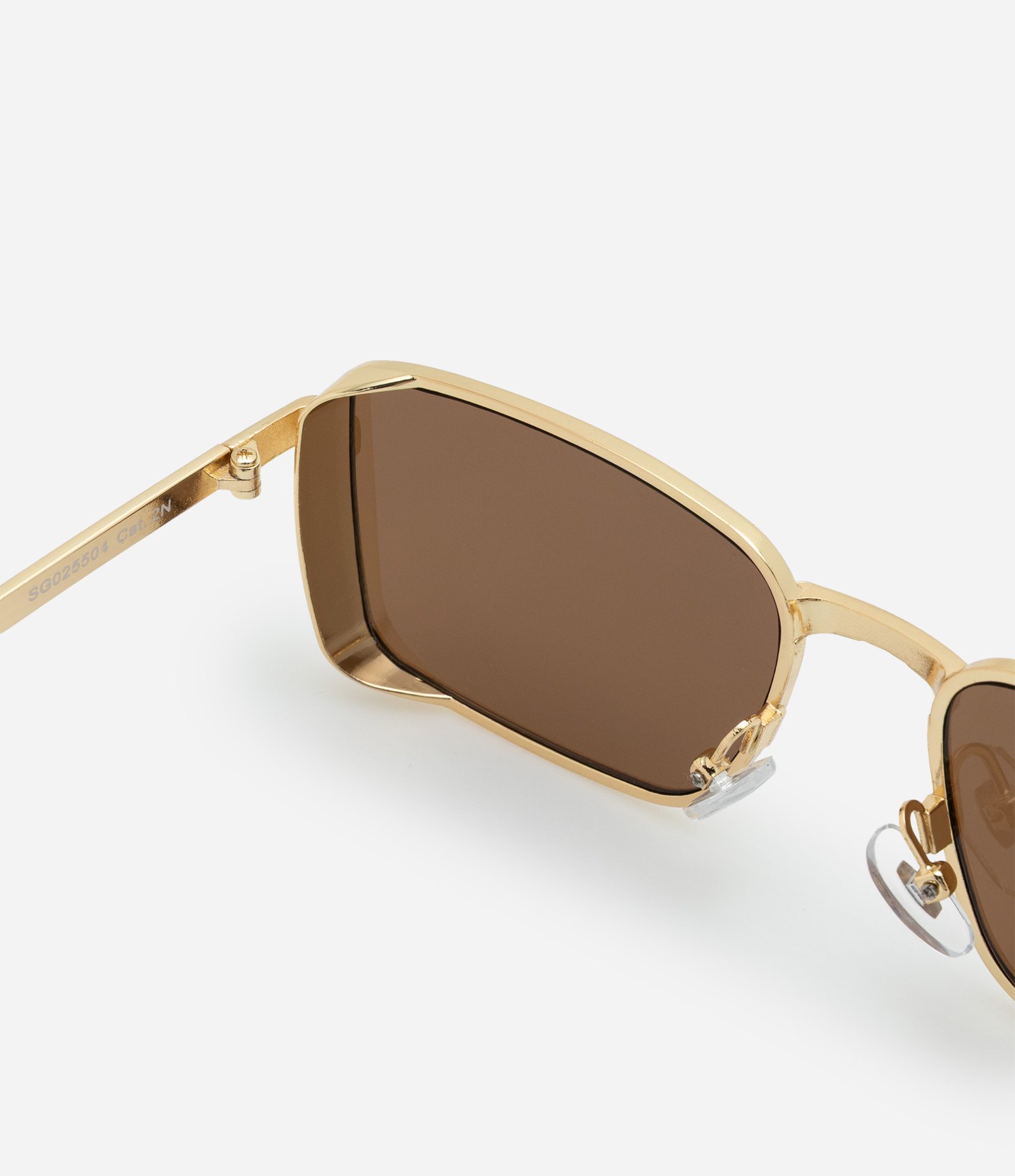 Óculos Quadrado Retrô com Hastes Metalizadas Dourado 3
