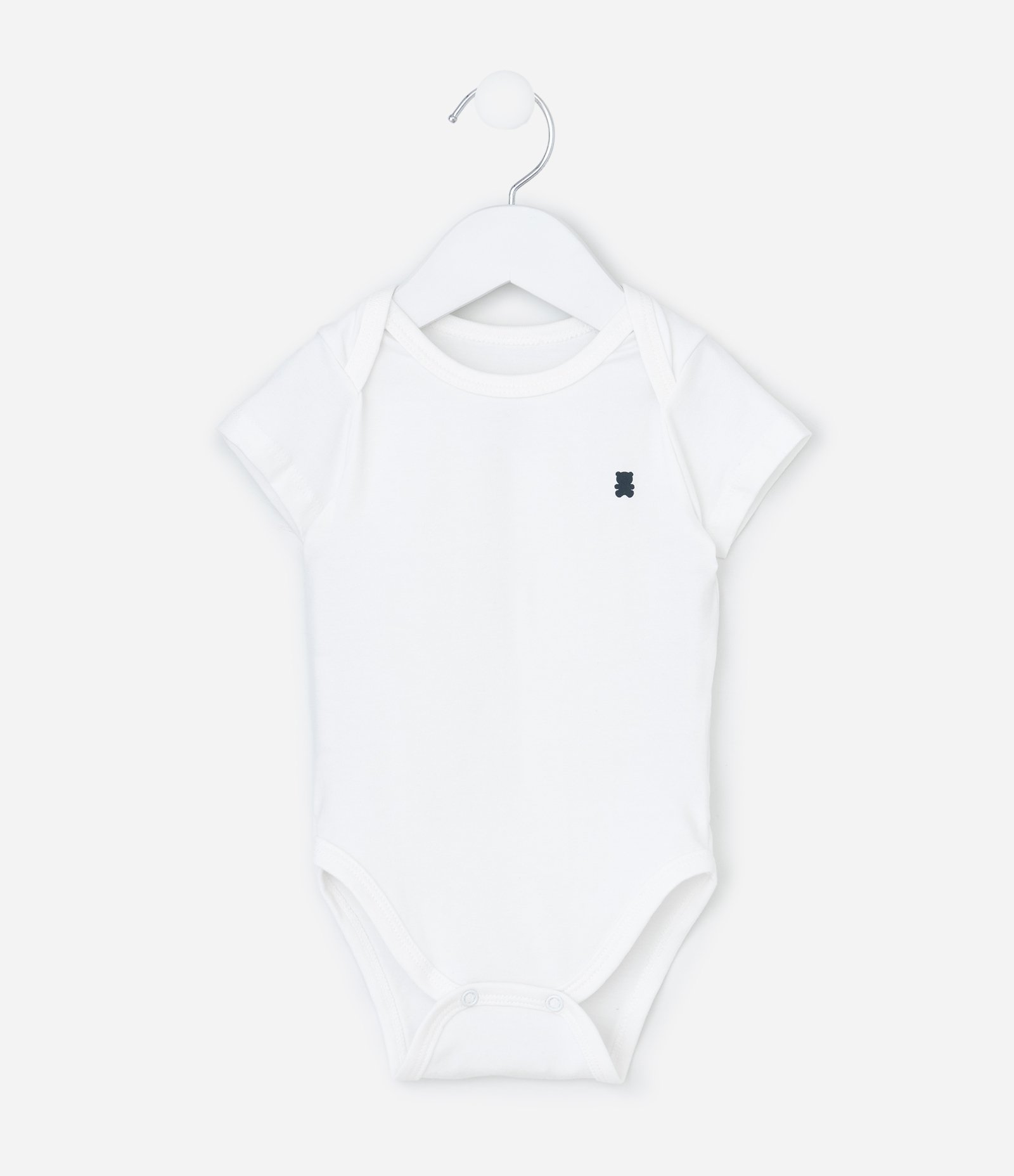 Body Infantil em Cotton com Bordado de Ursinho - Tam 0 a 18 Meses Branco 2