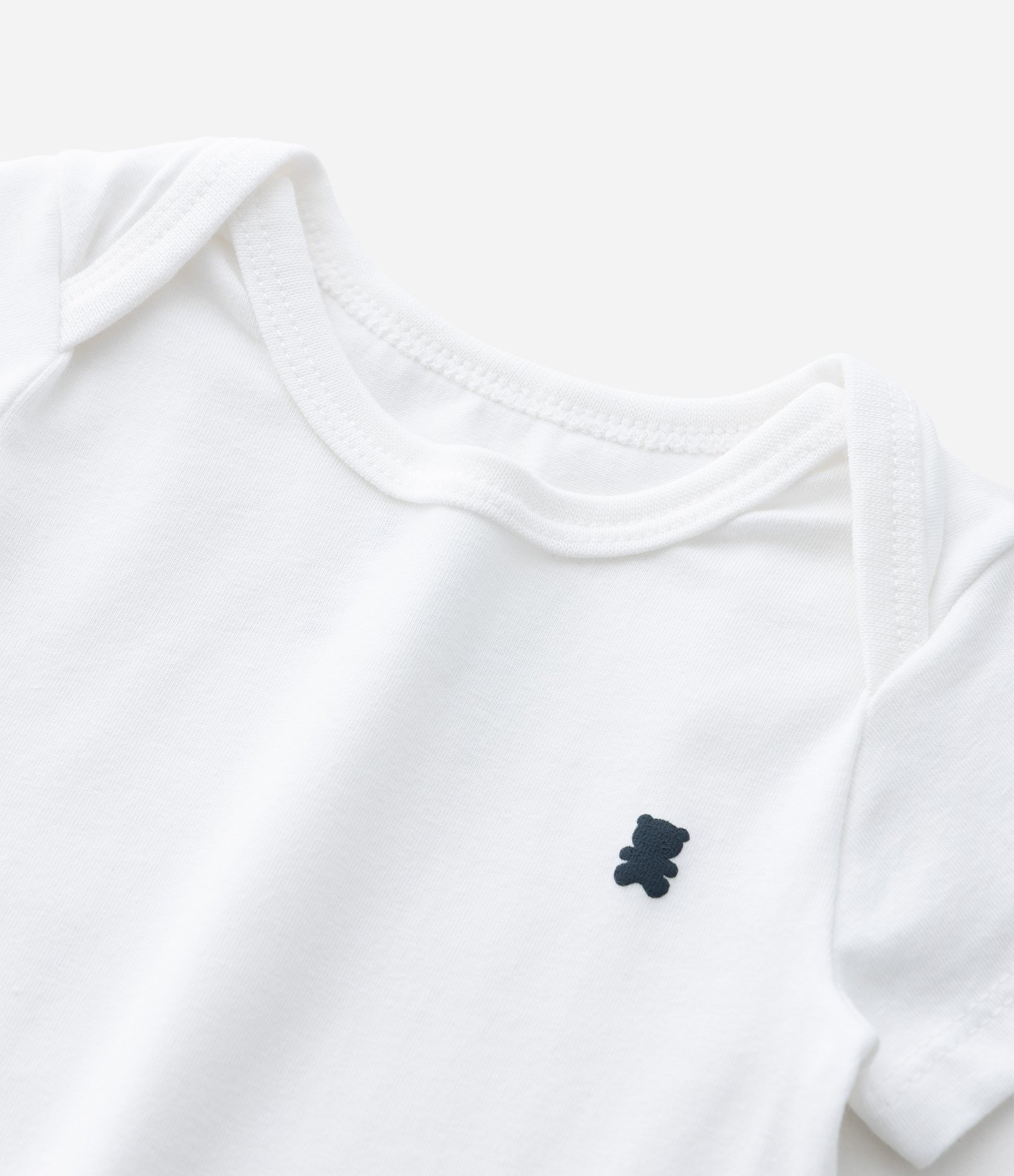 Body Infantil em Cotton com Bordado de Ursinho - Tam 0 a 18 Meses Branco 6