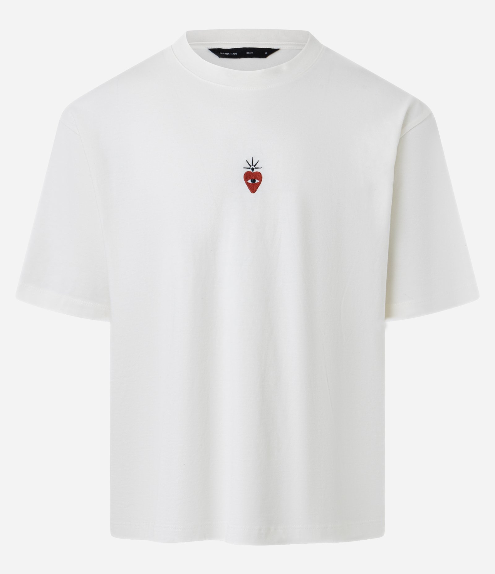 Camiseta Boxy  em Meia Malha com Mini Silk Bordado Branco 5