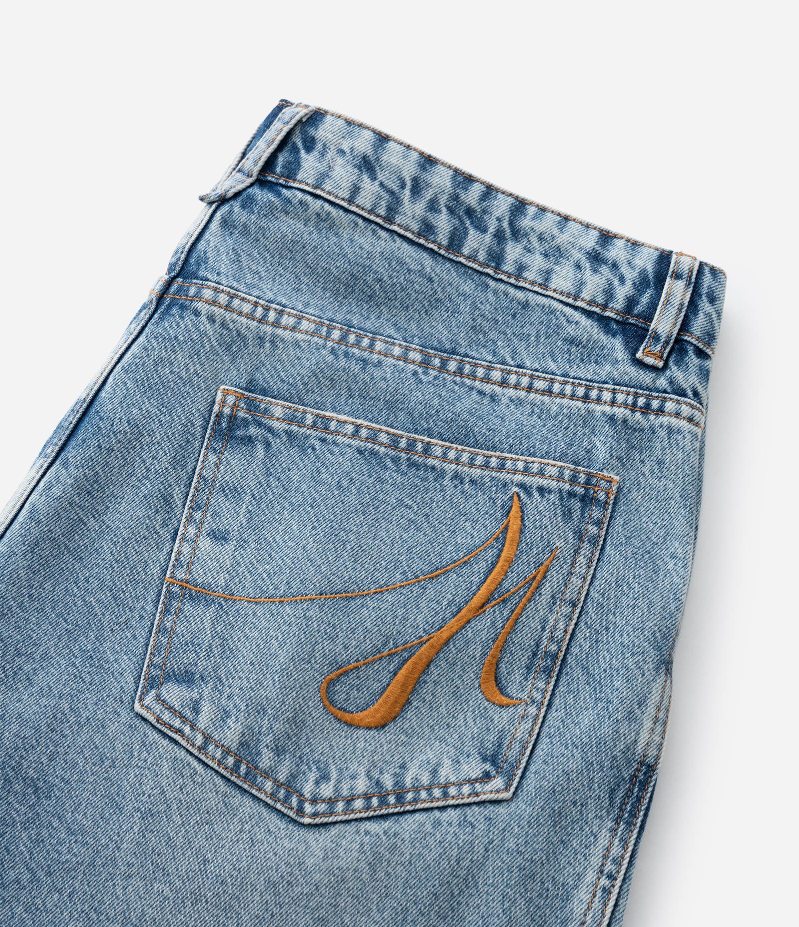 Calça Wide Leg em Jeans com Recorte Laterais Curve & Plus Size Azul Médio 4