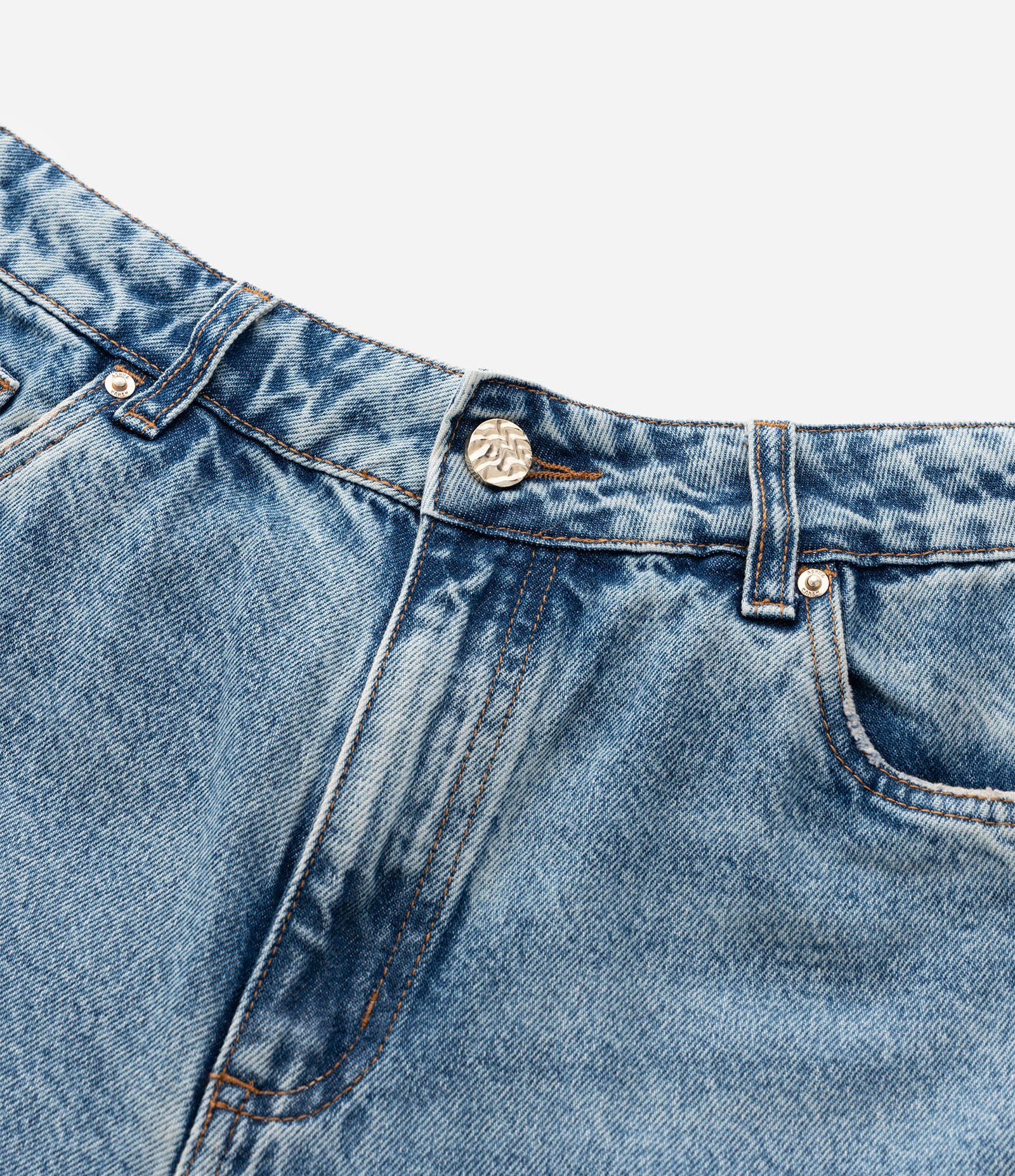 Calça Wide Leg em Jeans com Recorte Laterais Curve & Plus Size Azul Médio 6