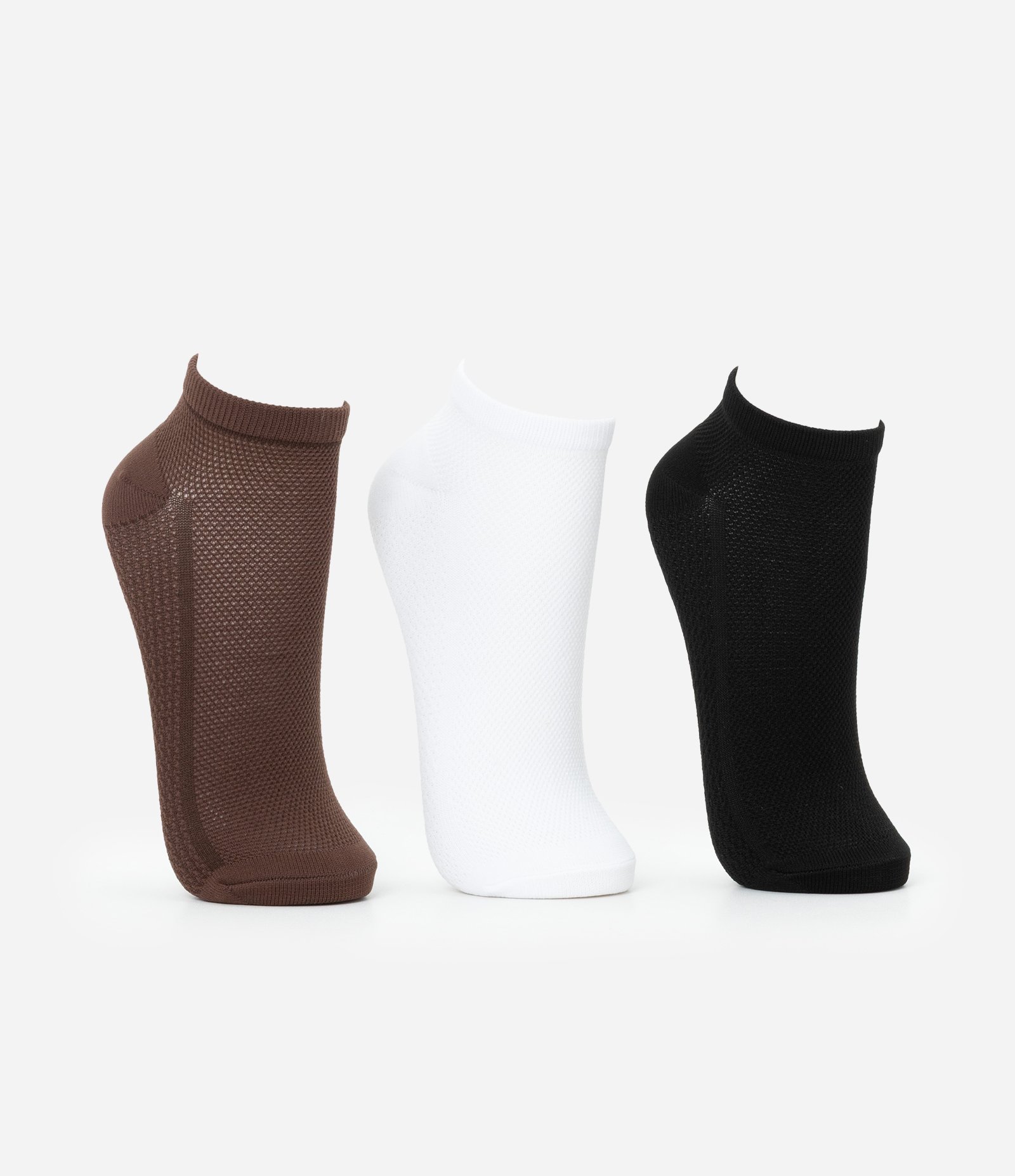 Kit 03 Meias Esportivas Cano Baixo em Poliamida com Superfície Aerada Multicores 2