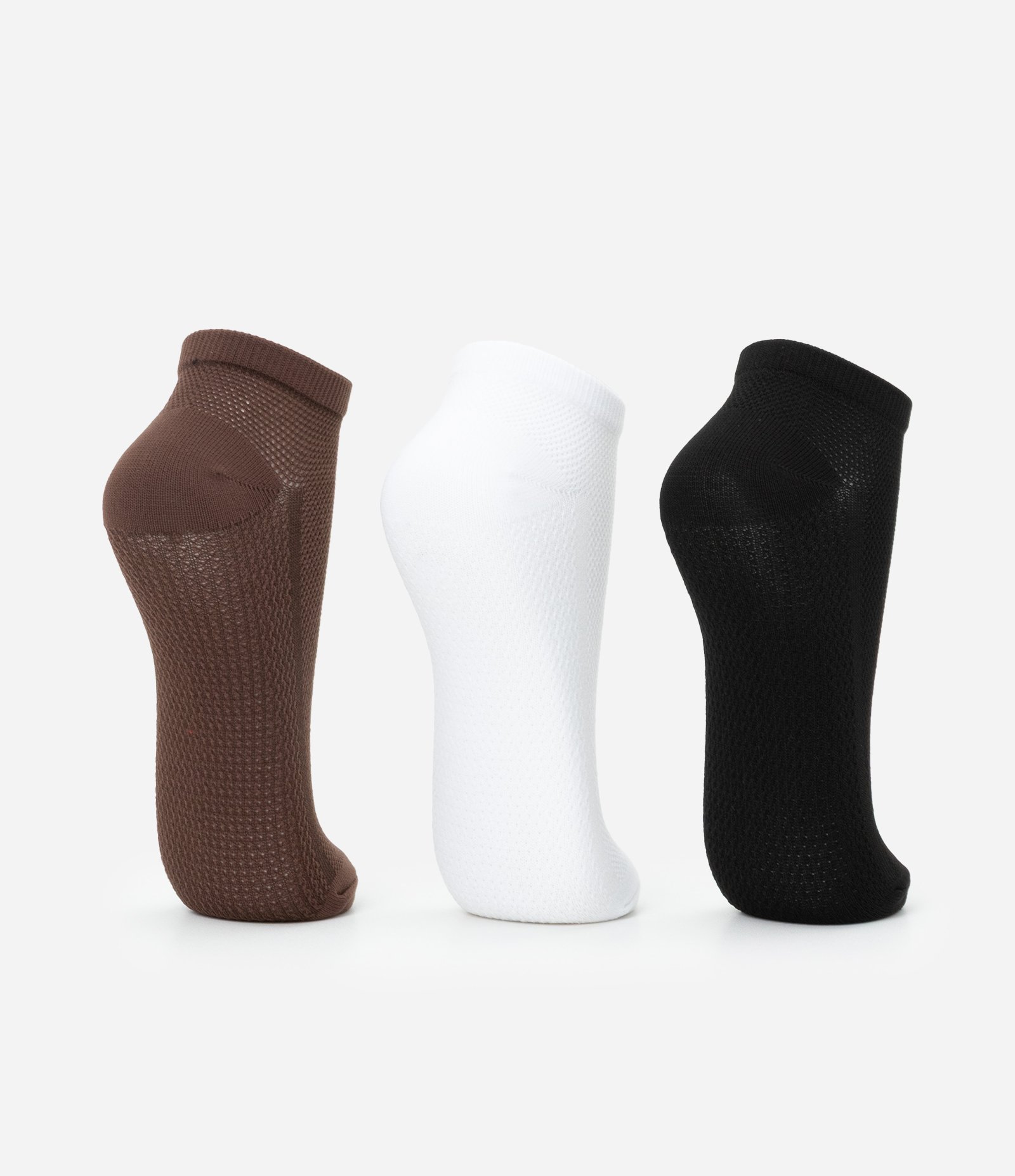 Kit 03 Meias Esportivas Cano Baixo em Poliamida com Superfície Aerada Multicores 3