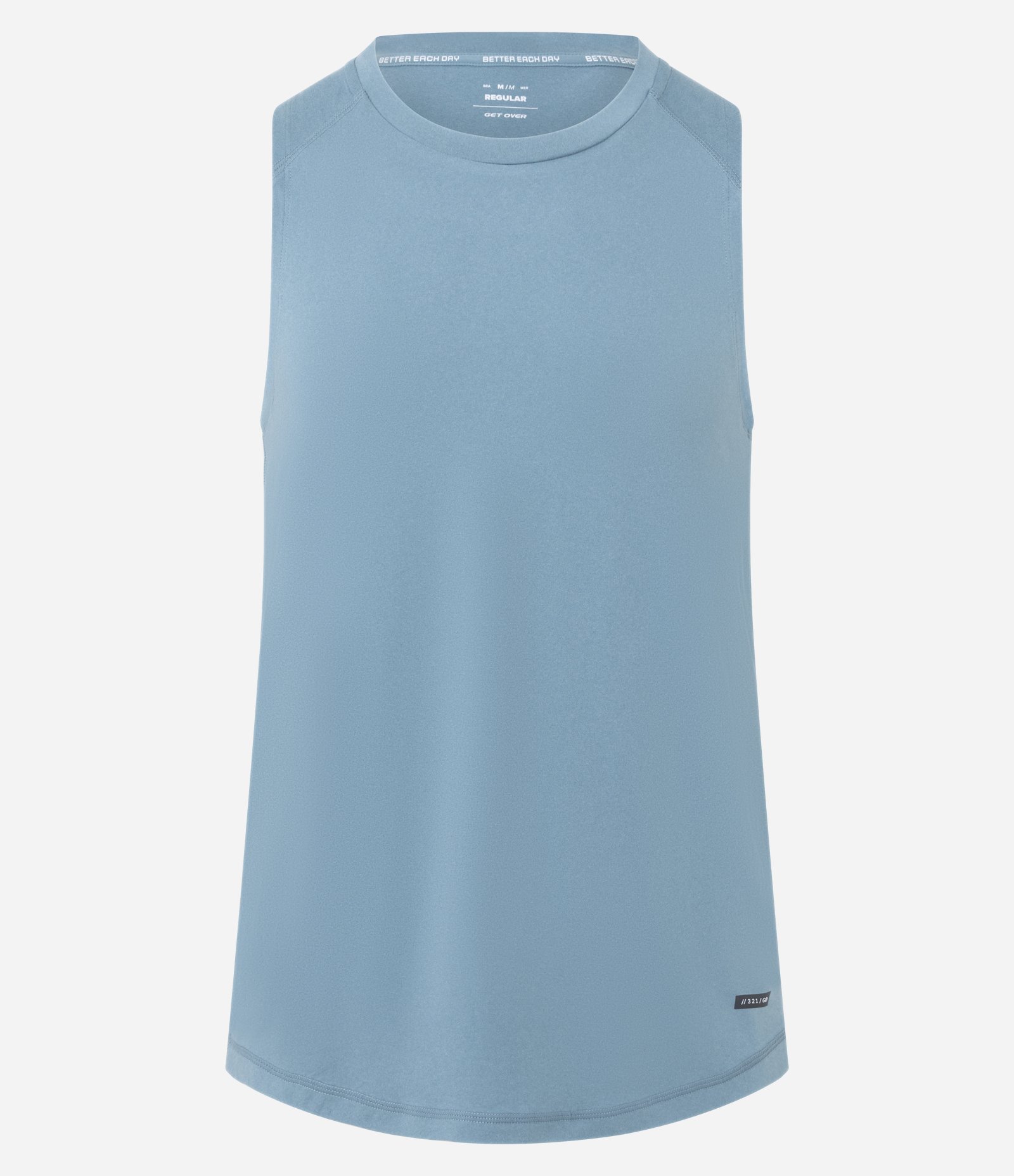 Regata Regular Esportiva com Etiqueta na Barra e Detalhe Contrastante Azul Claro 4