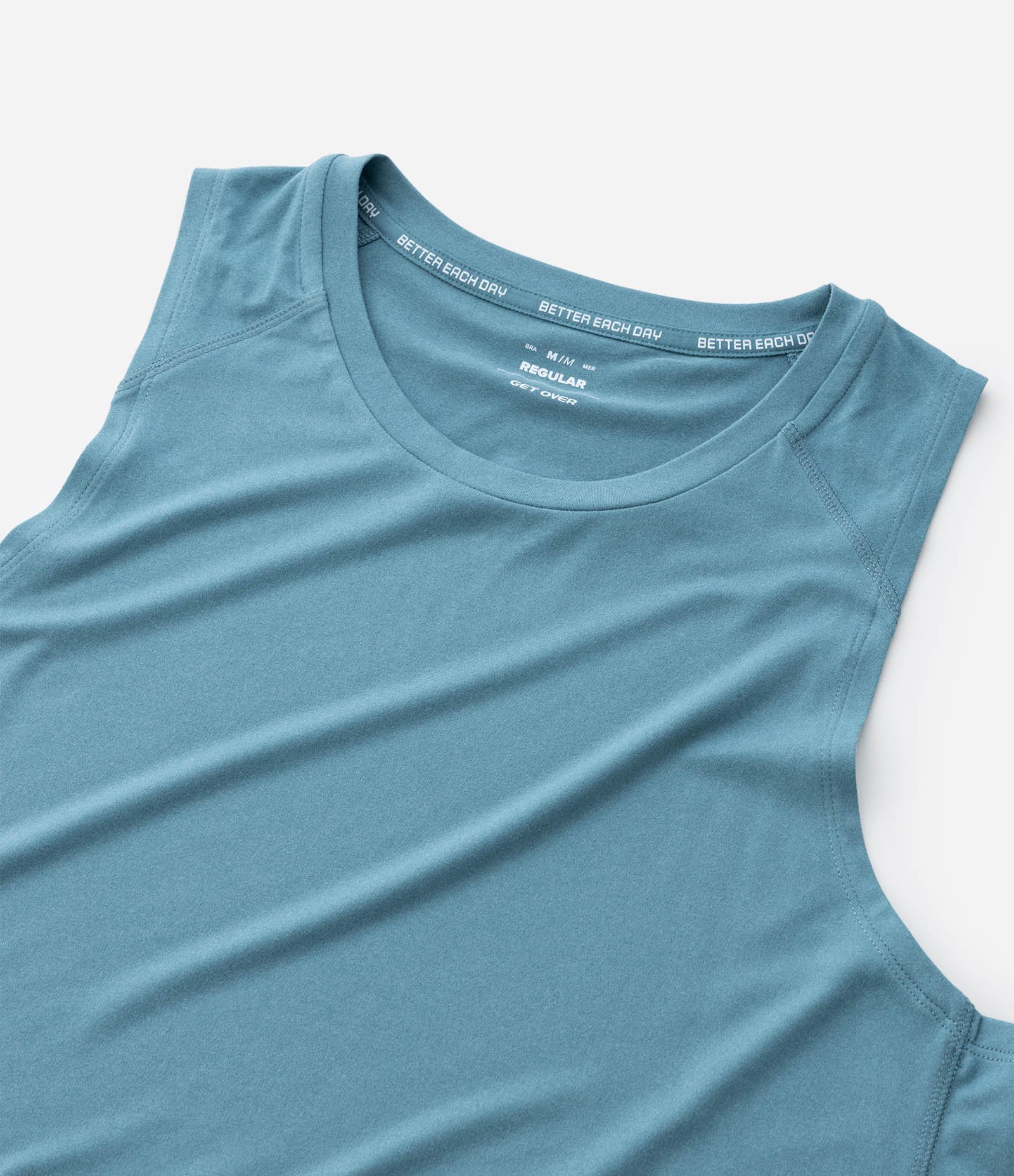 Regata Regular Esportiva com Etiqueta na Barra e Detalhe Contrastante Azul Claro 6