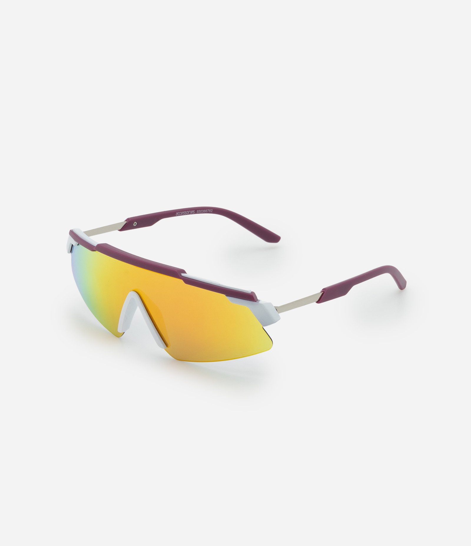 Óculos de Sol Esportivo com Lentes Espelhadas Branco 1
