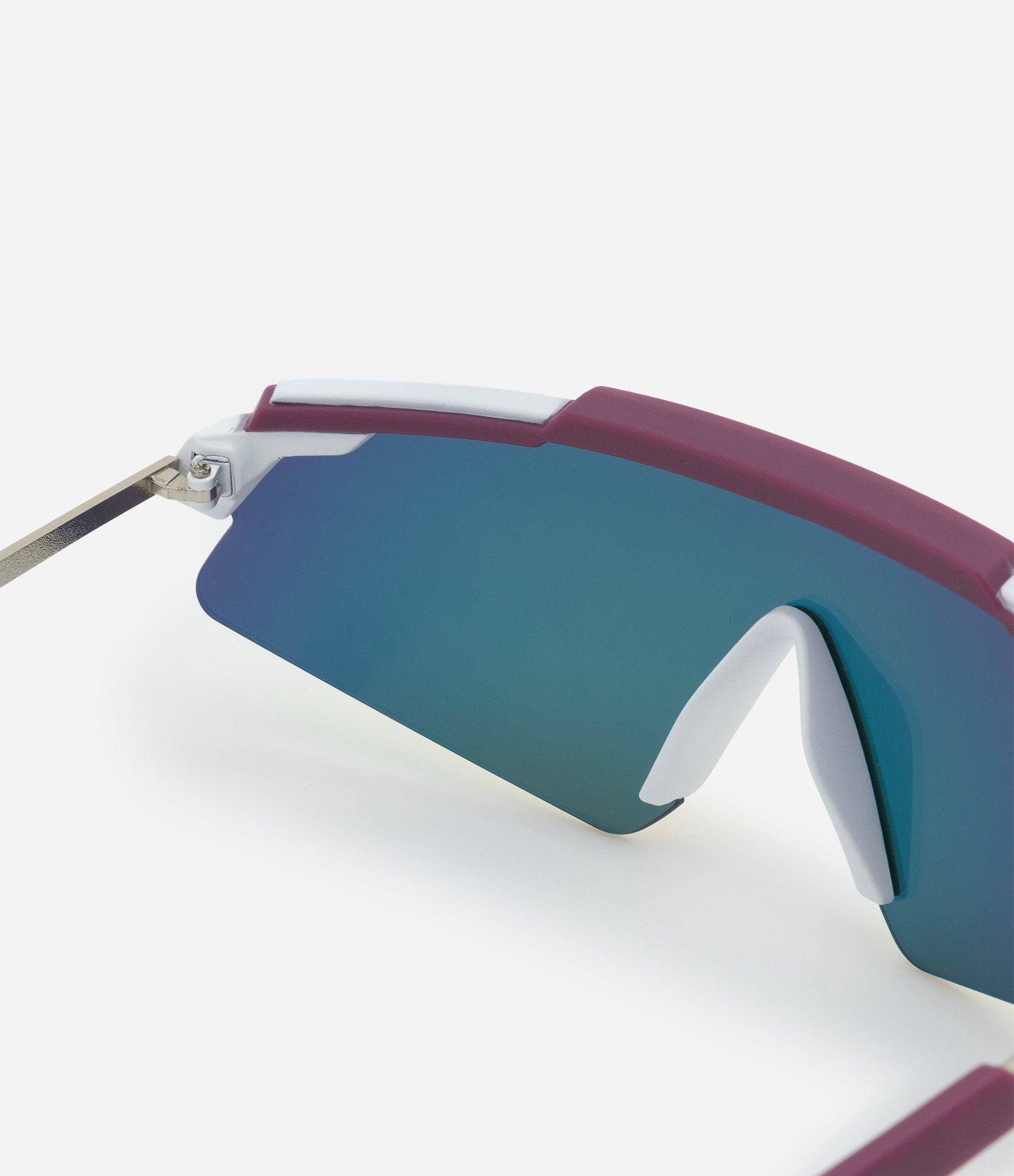 Óculos de Sol Esportivo com Lentes Espelhadas Branco 3