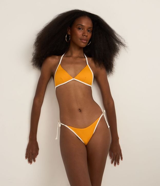 Biquíni Calcinha Lacinho em Microfibra com Viés Contrastante