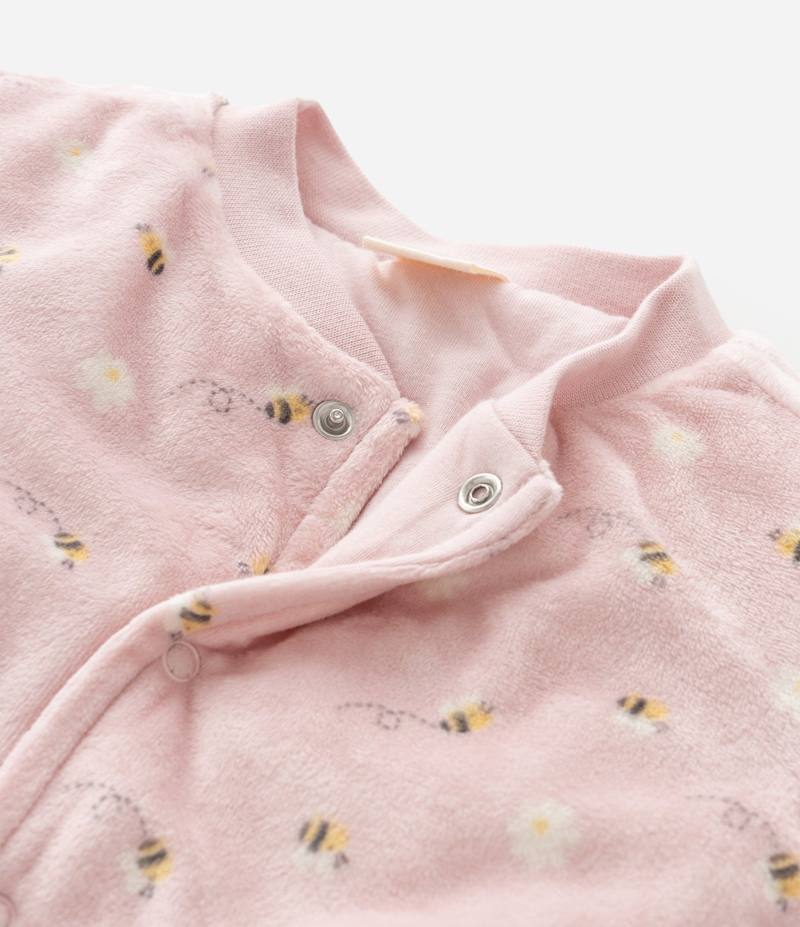 Macacão Infantil em Plush Forrado - Tam RN a 18 Meses Rosa 9
