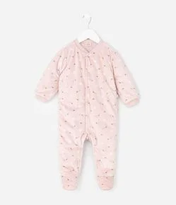 Macacão Infantil em Plush Forrado - Tam RN a 18 Meses