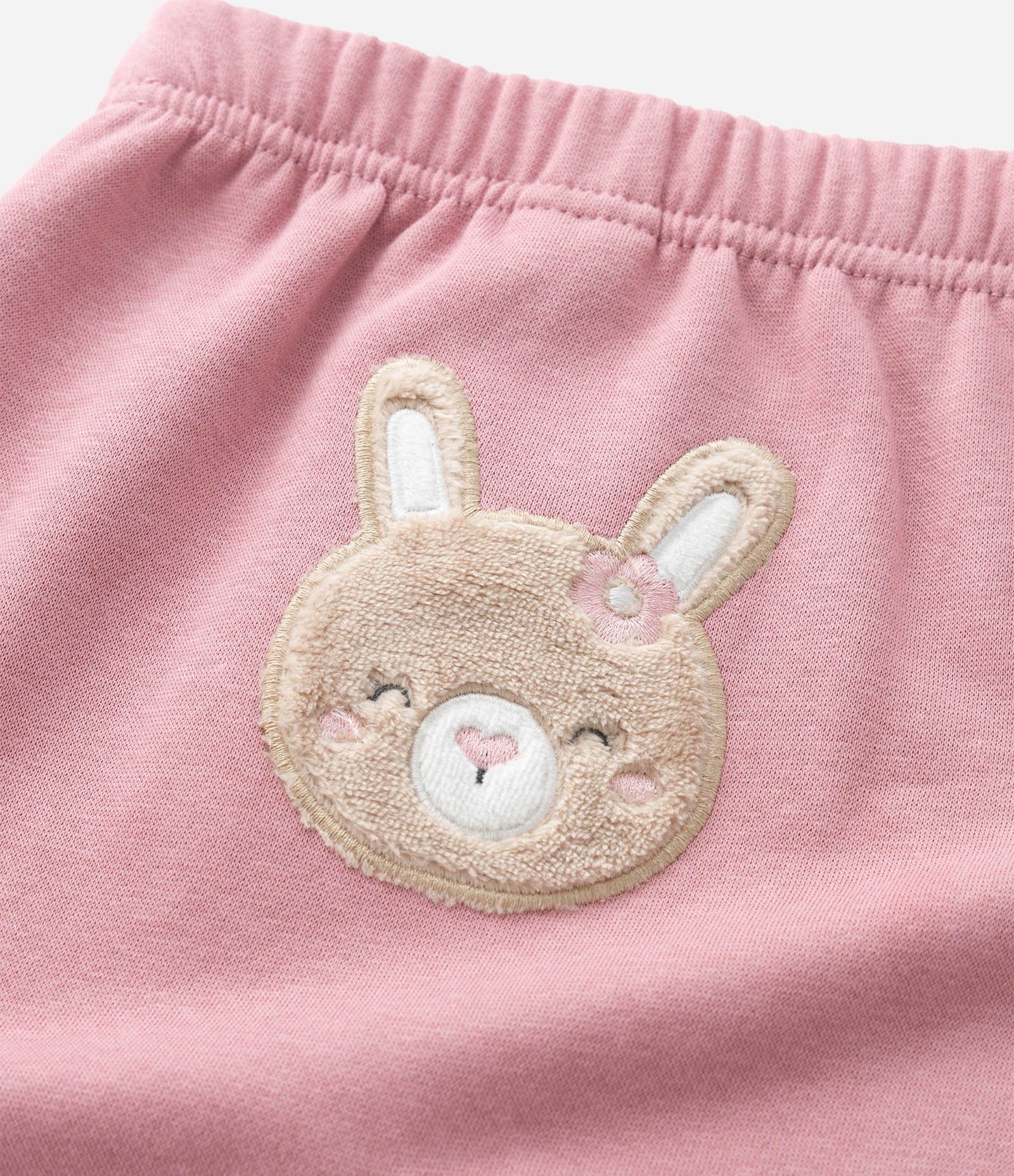 Conjunto Infantil com Ursinho Bordado – Tam 0 a 18 Meses Off White/Rosa 9