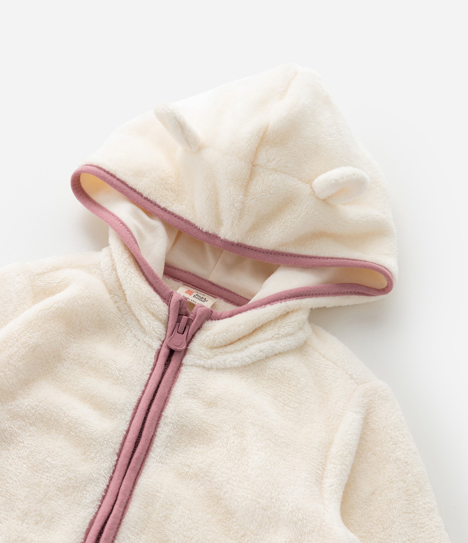 Conjunto Infantil com Ursinho Bordado – Tam 0 a 18 Meses Off White/Rosa 13