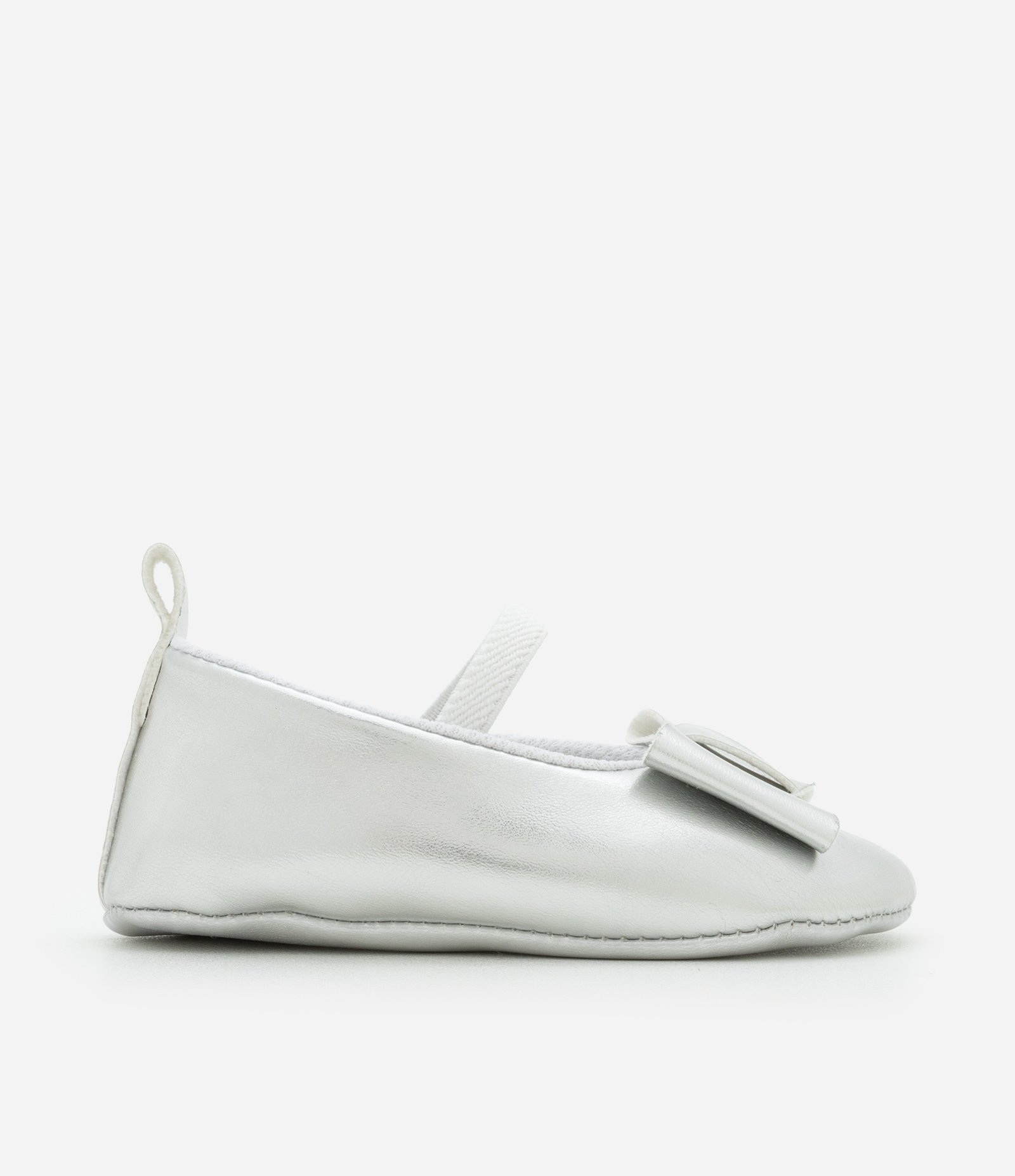 Sapatilha Infantil Envernizada com Laço - Tam 15 a 19 Prata 5