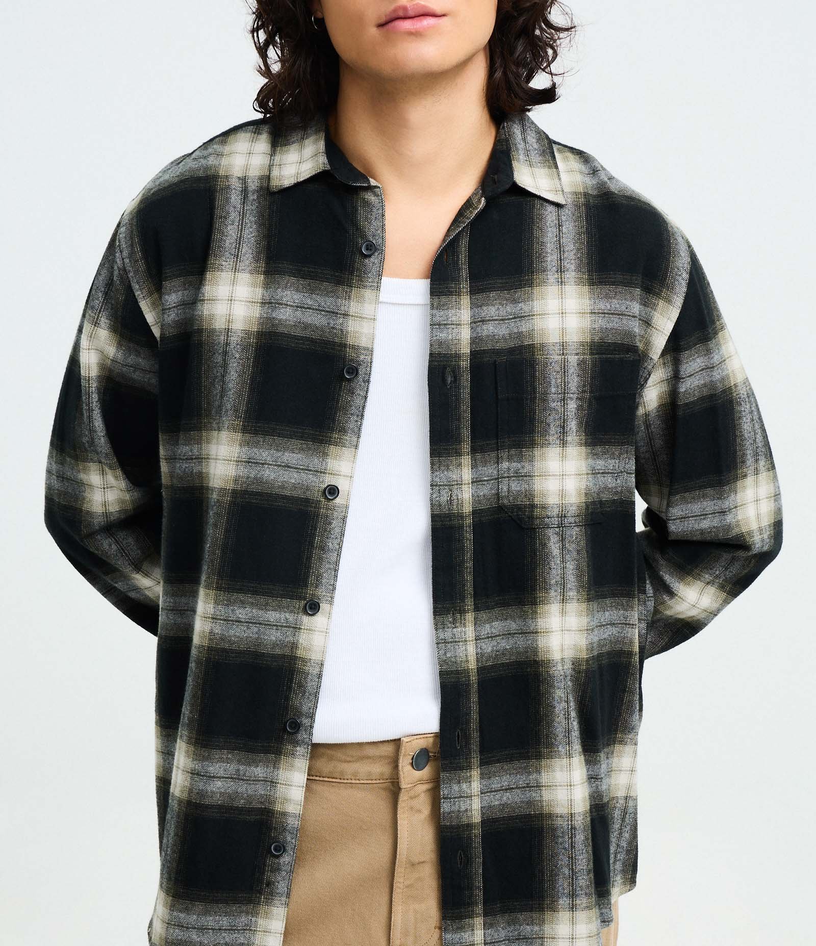 Camisa Manga Longa em Flanela Xadrez Verde 3