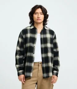 Camisa Manga Longa em Flanela Xadrez