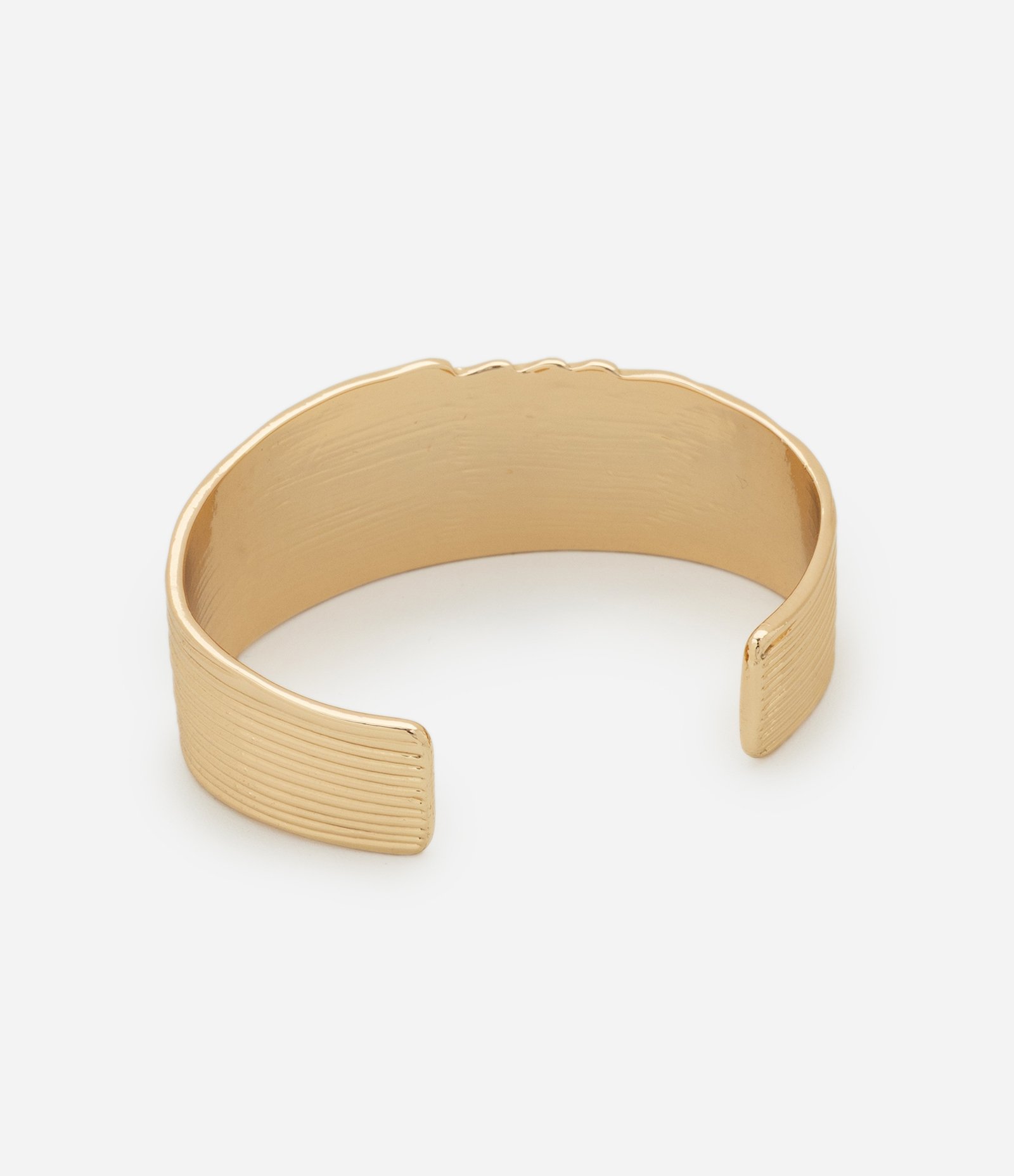 Bracelete com Textura Espiral Ondas Dourado 2