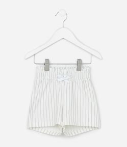 Short Infantil Clochard em Algodão com Estampa de Listras - Tam 1 a 6 Anos