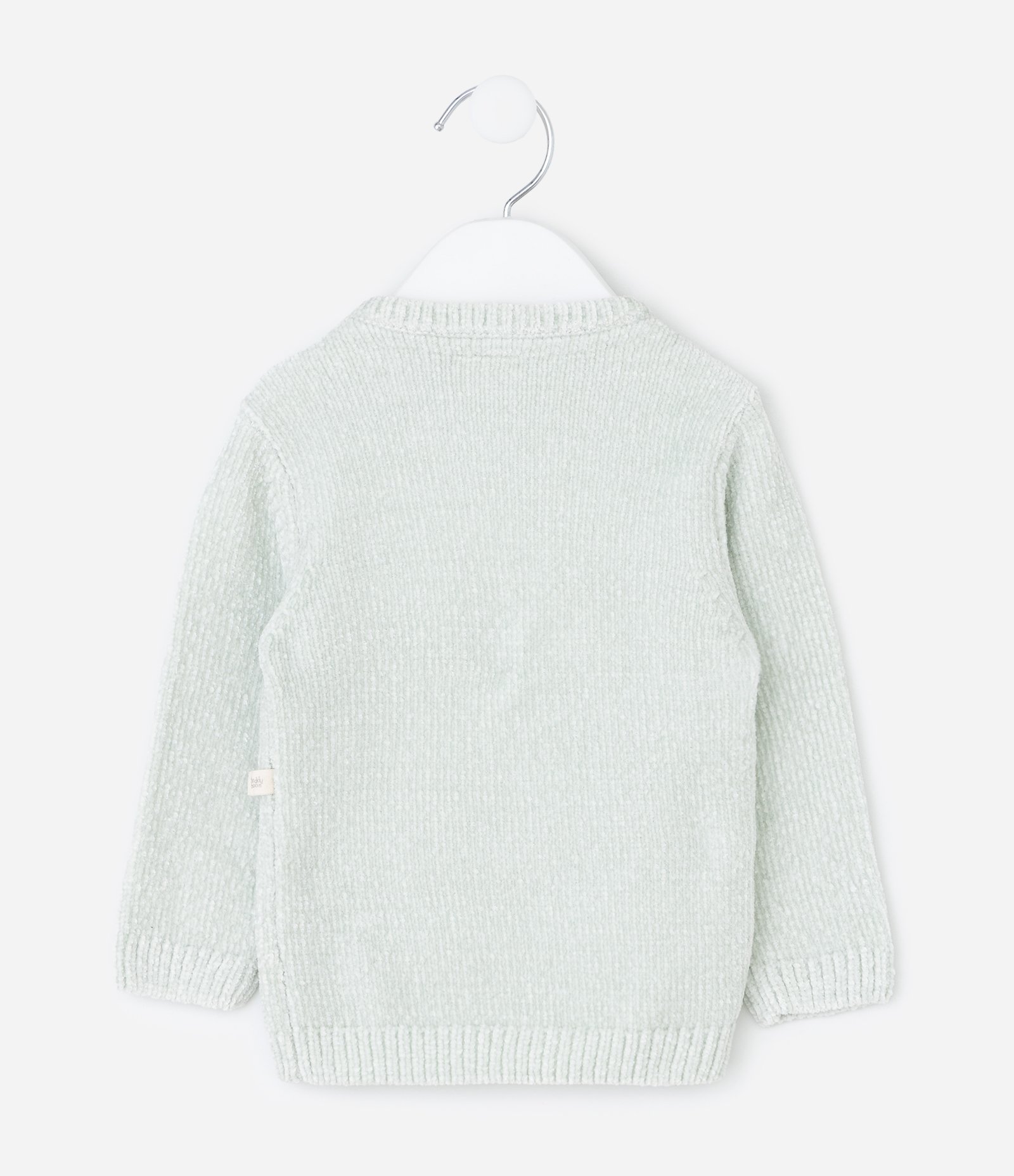 Sueter Infantil em Chenille com Jacquard de Gatinho – Tam 0 a 18 Meses Verde Menta 2