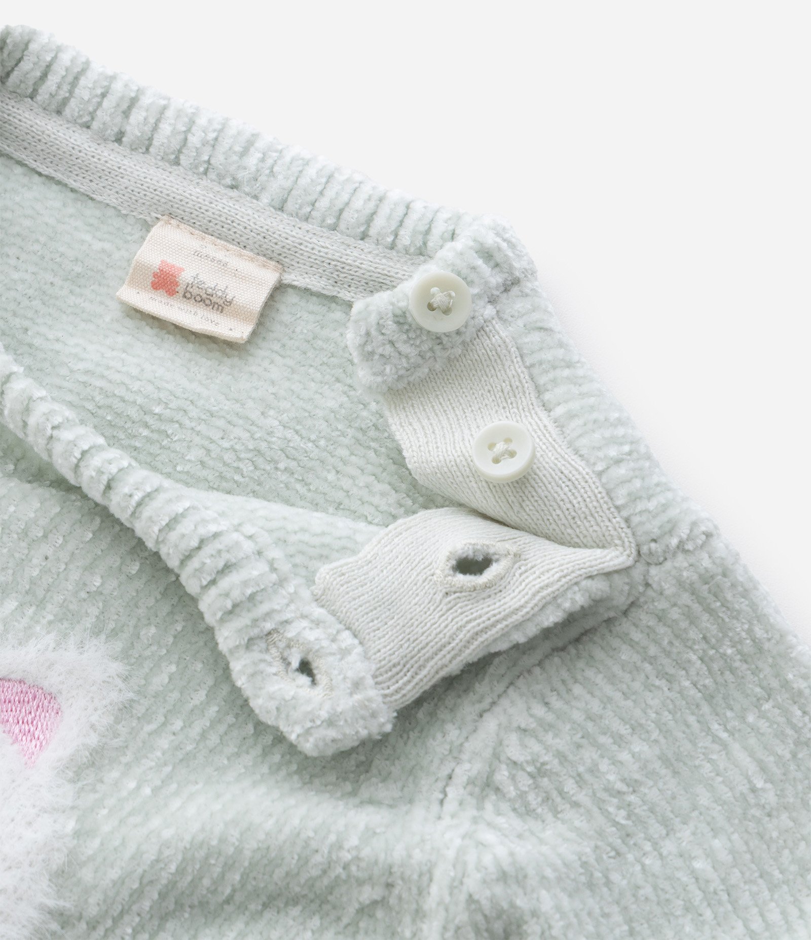 Sueter Infantil em Chenille com Jacquard de Gatinho – Tam 0 a 18 Meses Verde Menta 5