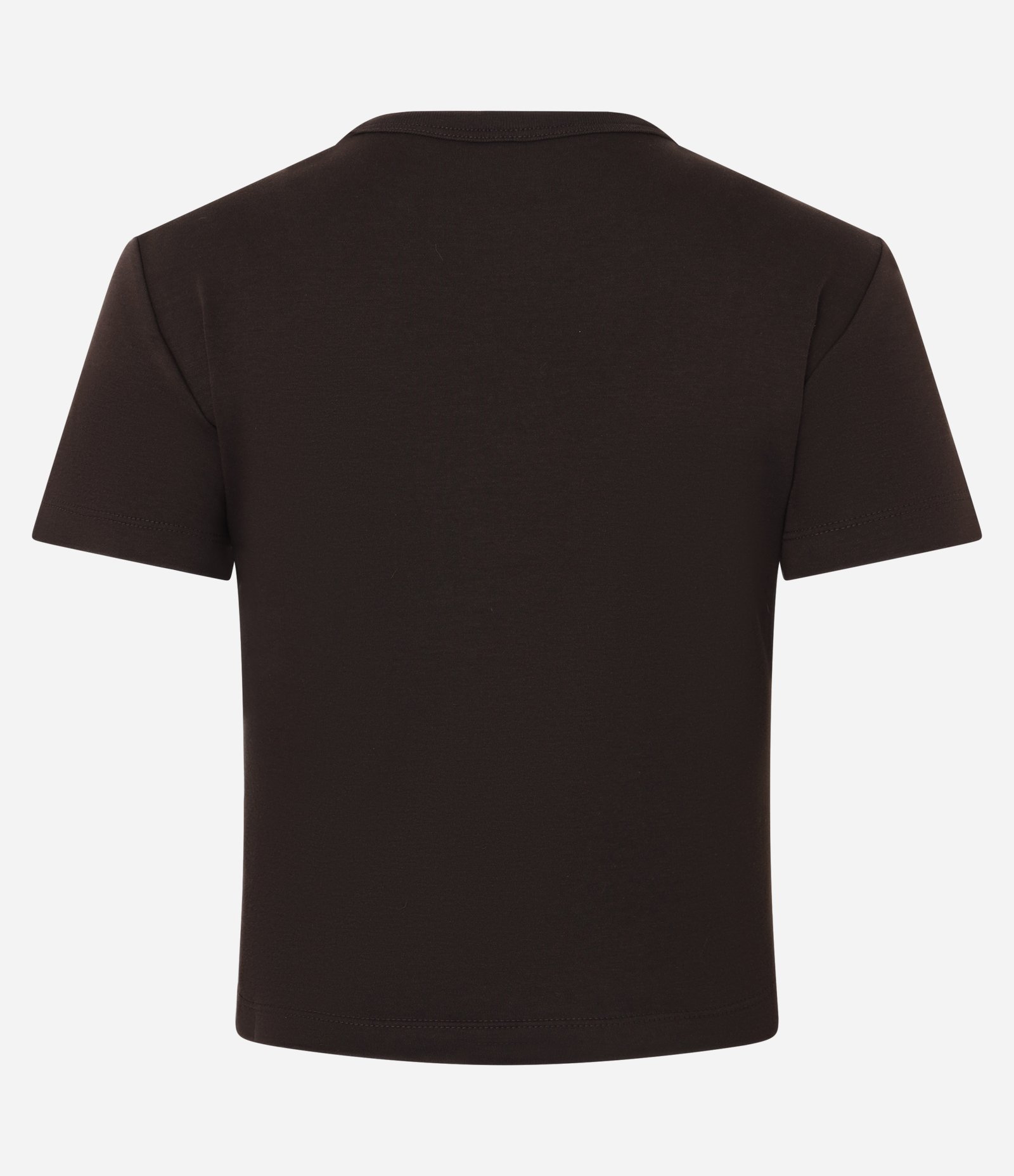 Blusa Cropped em Algodão Interlock Marrom 2