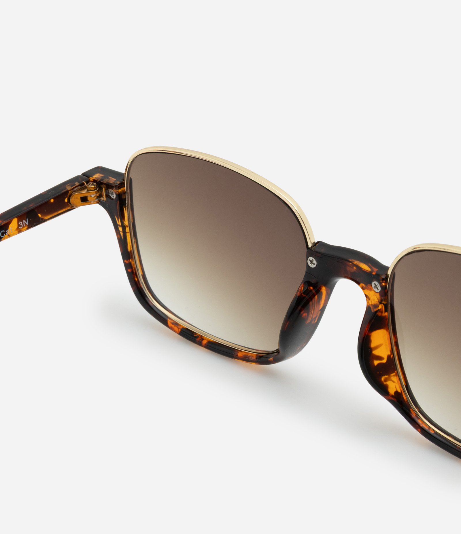 Óculos de Sol Quadrado com Estampa de Tartaruga Marrom 3