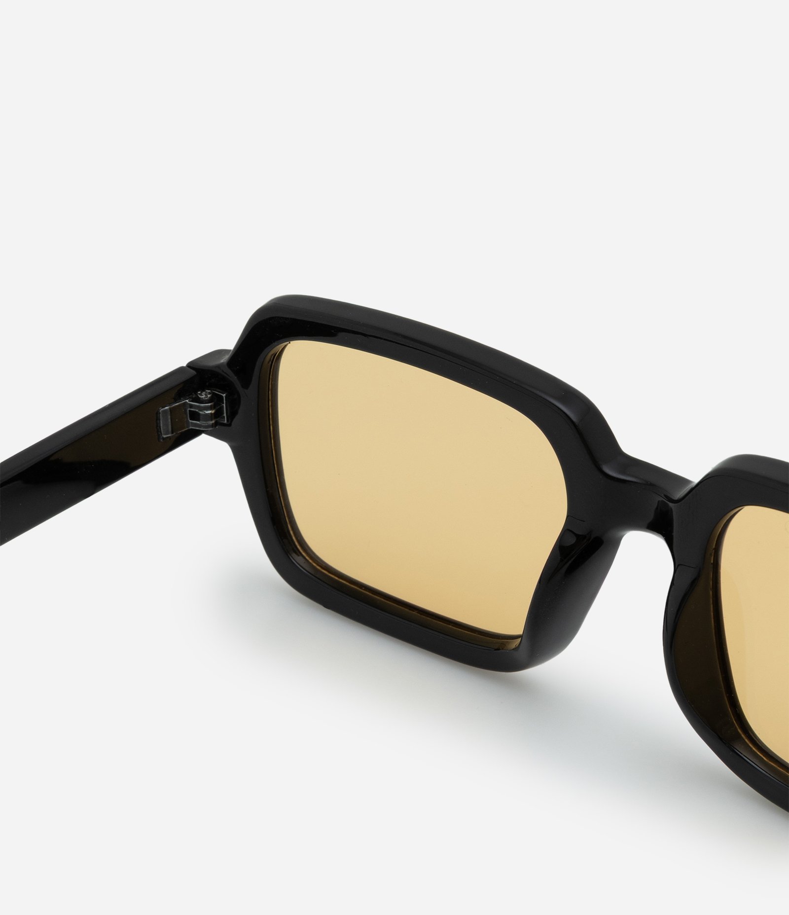 Óculos Quadrado com Hastes Largas e Dobradiças Metálicas Preto 3