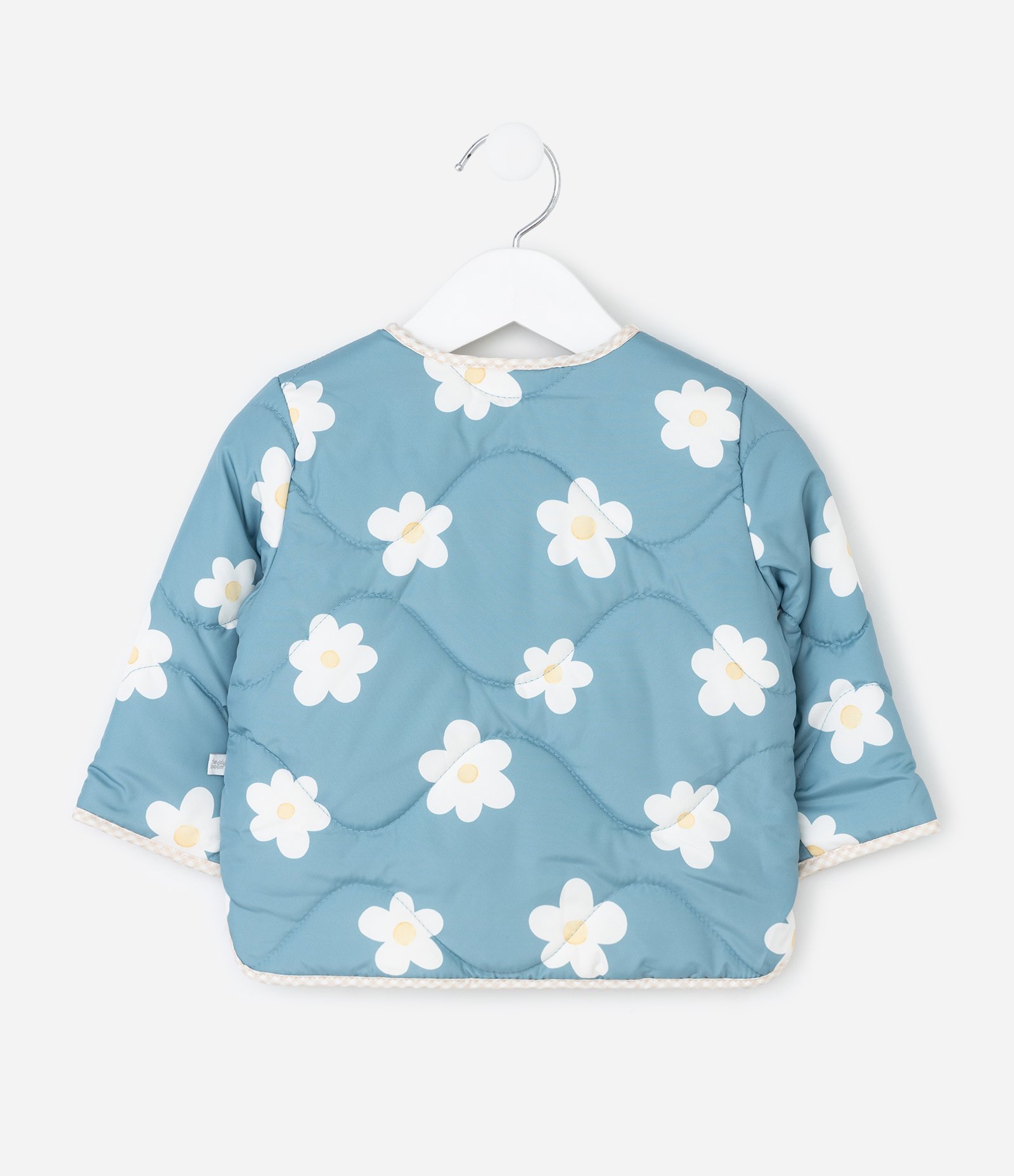 Jaqueta Infantil com Estampa Floral e Forro com Felpa – Tam 0 a 18 Meses Azul Claro 3