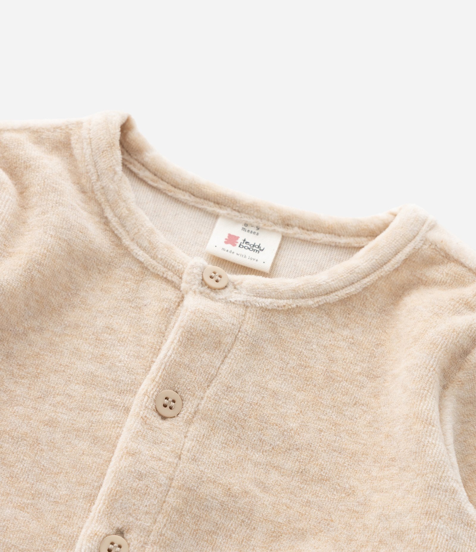 Conjunto Infantil Com Botões E Calça – Tam 0 a 18 Meses Bege Claro 11