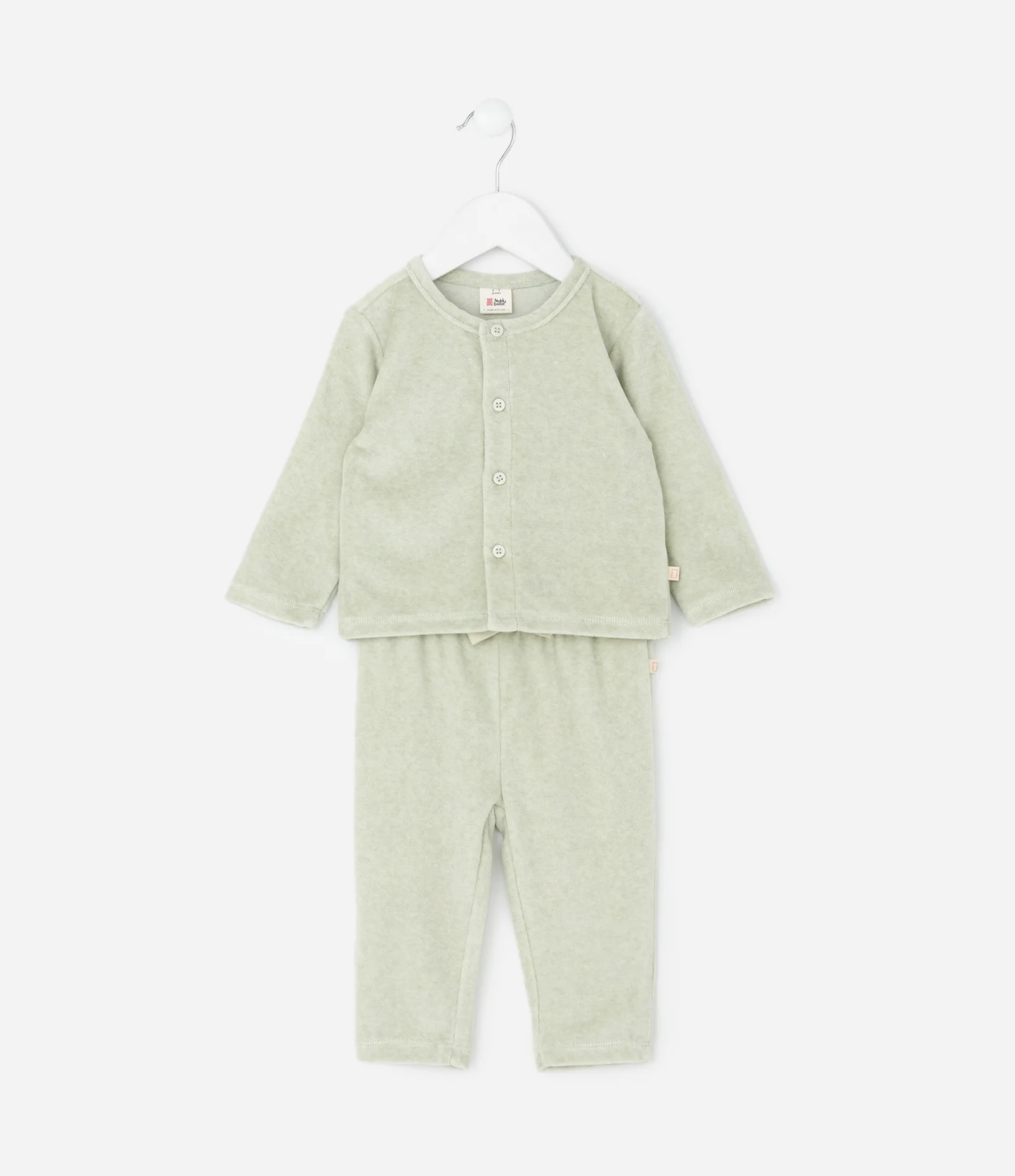 Conjunto Infantil Com Botões E Calça – Tam 0 a 18 Meses Verde Claro 1