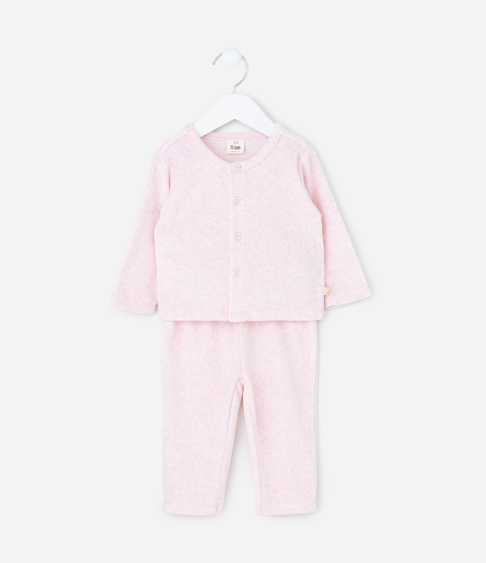 Conjunto Infantil Com Botões E Calça – Tam 0 a 18 Meses Rosa Claro 1