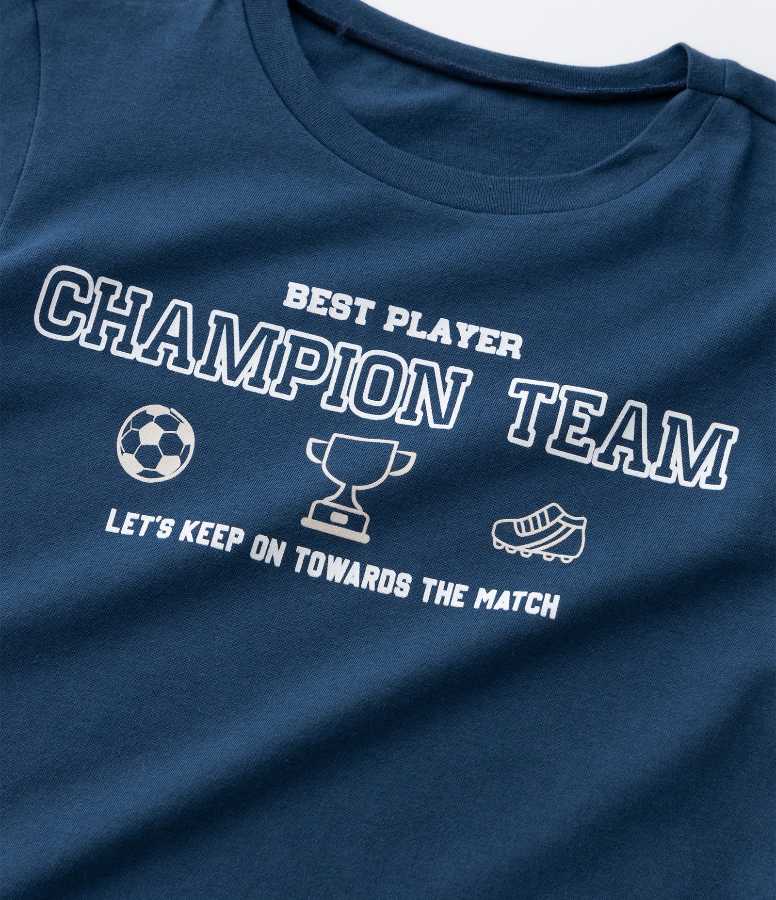 Kit 03 Camisetas Infantis com Lettering Champion Team - Tam 1 a 6 Anos Azul/Branco 8