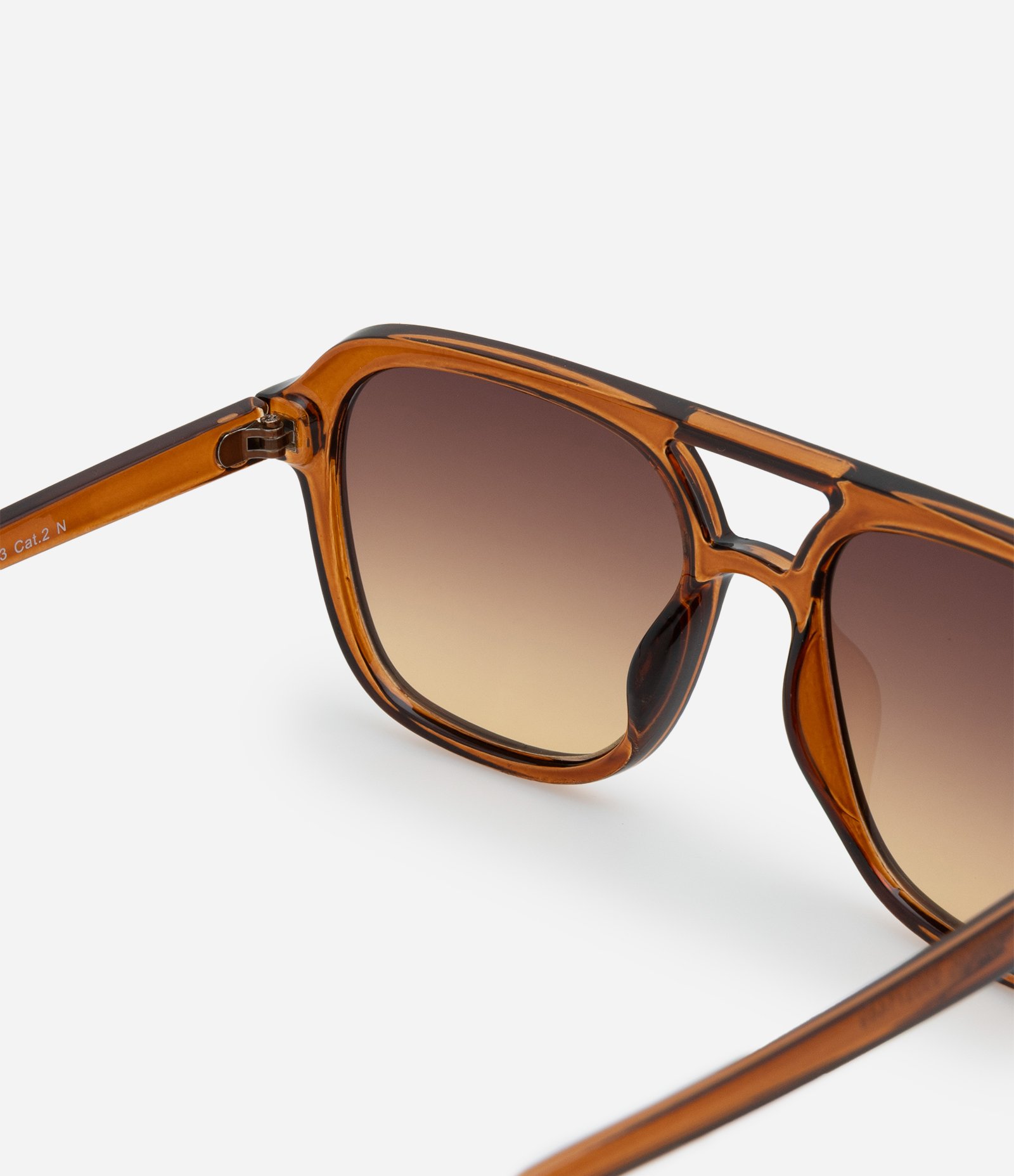 Óculos de Sol Aviador em Policarbonato com Hastes Finas 20 - Caramelo 4