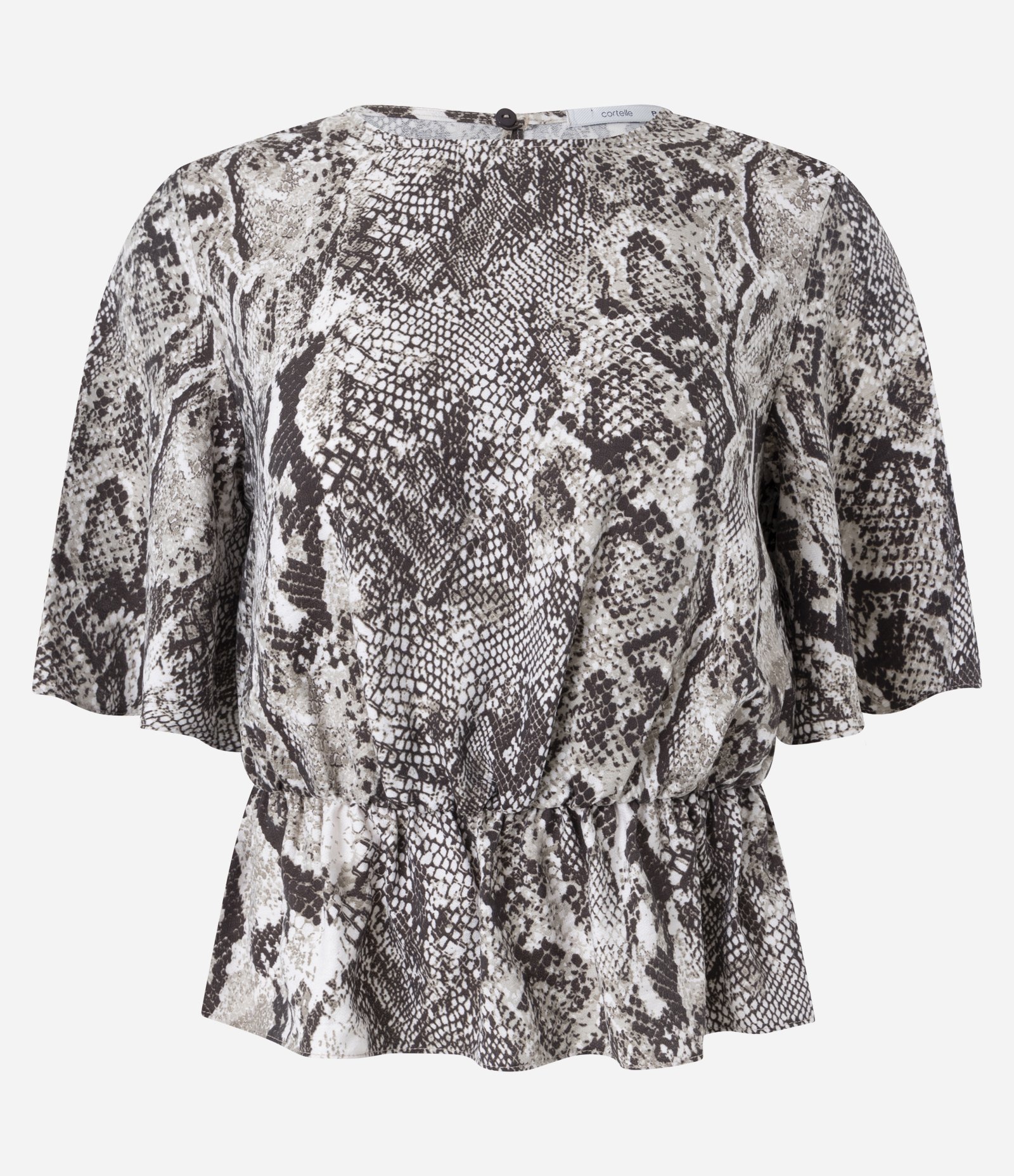 Blusa em Crepe com Cintura Franzida e Estampa Serpente Multicores 5