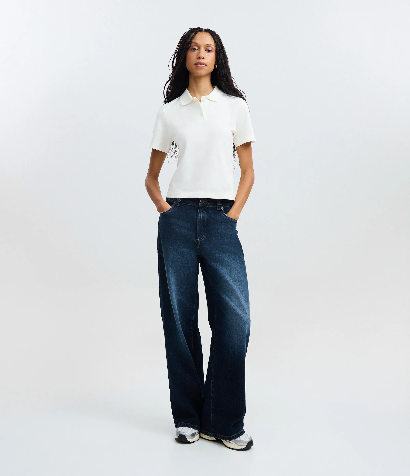 Blusa Polo em Algodão Peruano com Manga Curta Branco 2